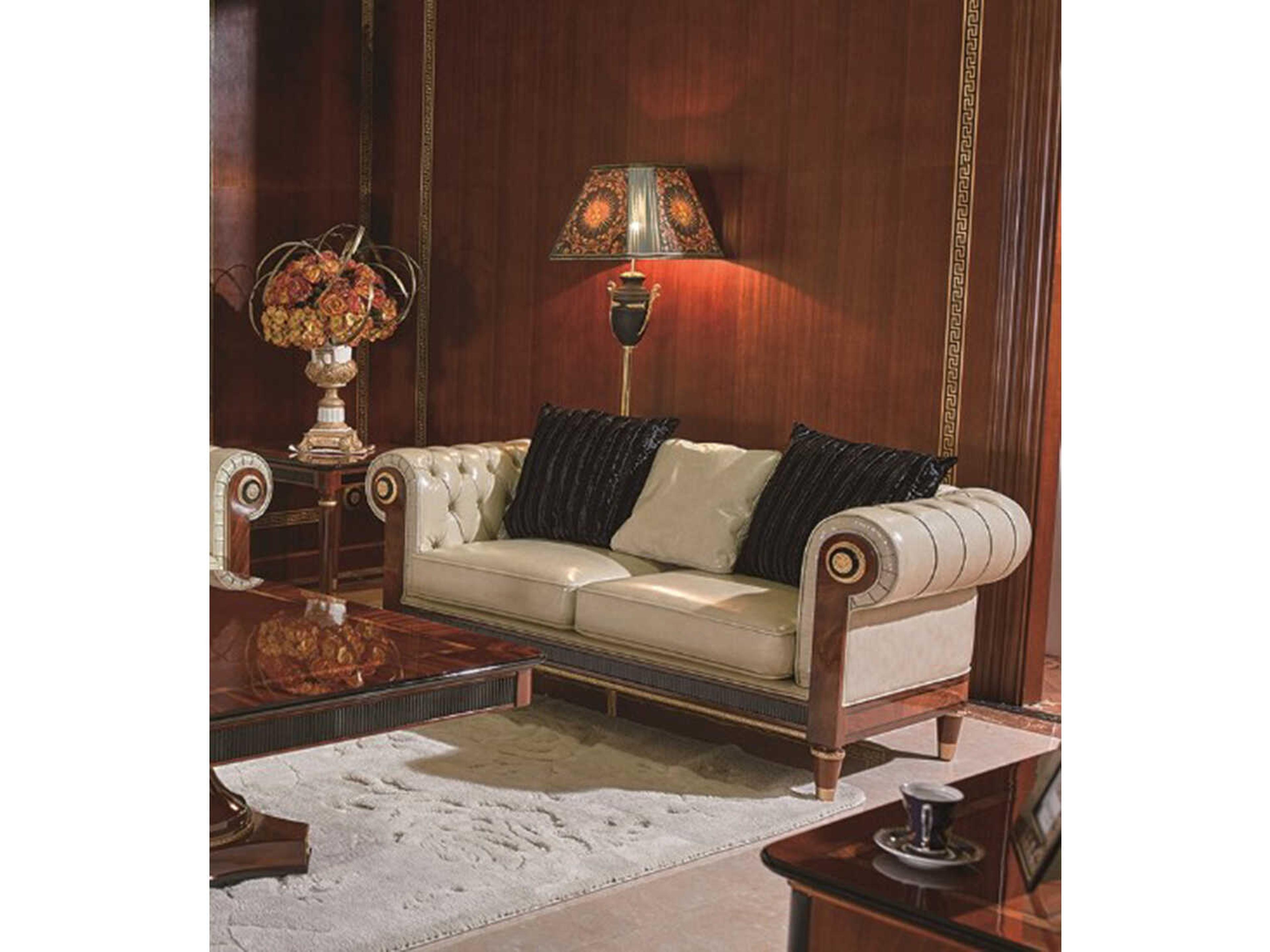 E-68 White Leather Loveseat