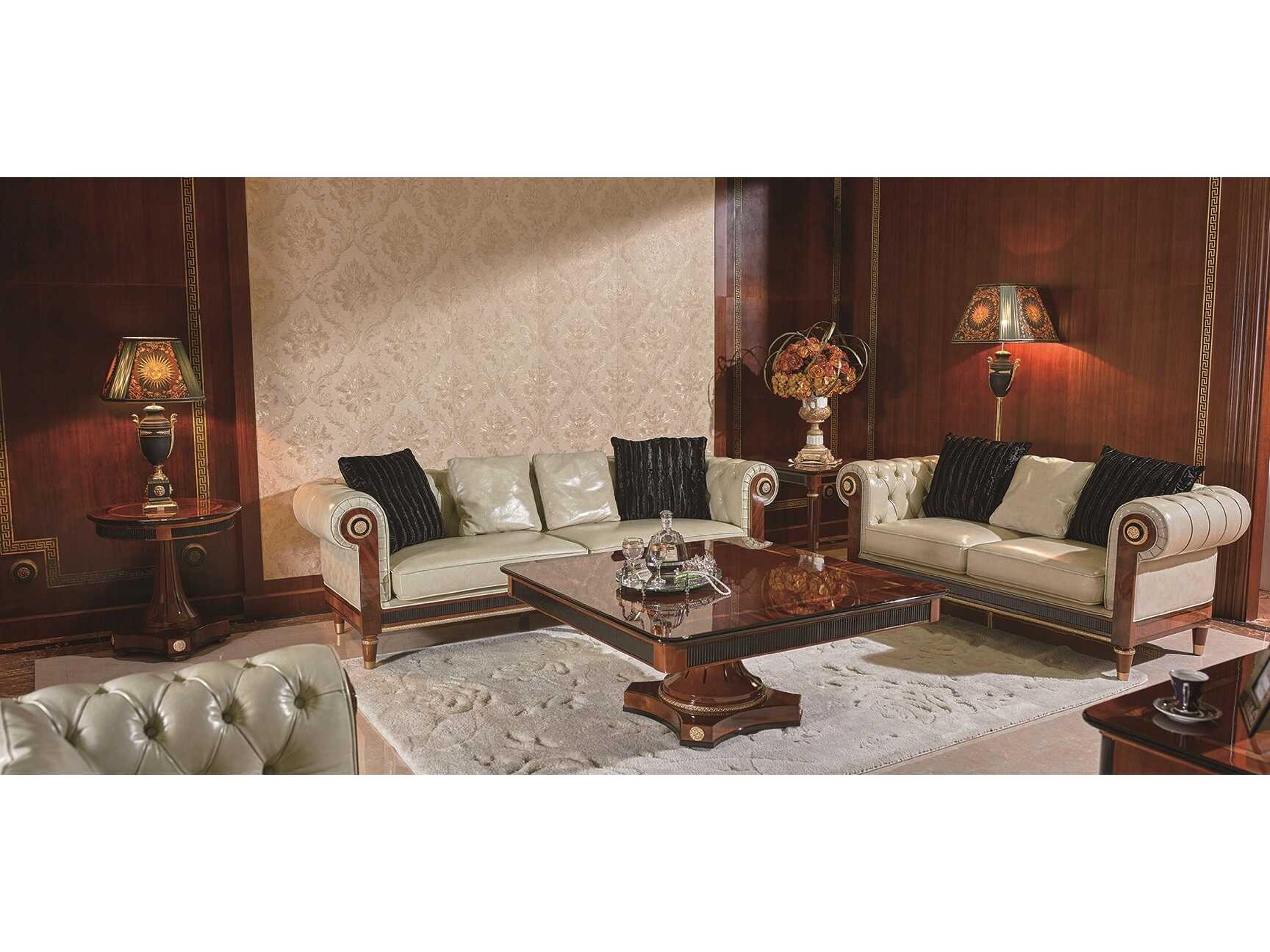 E-68 White Leather Sofa