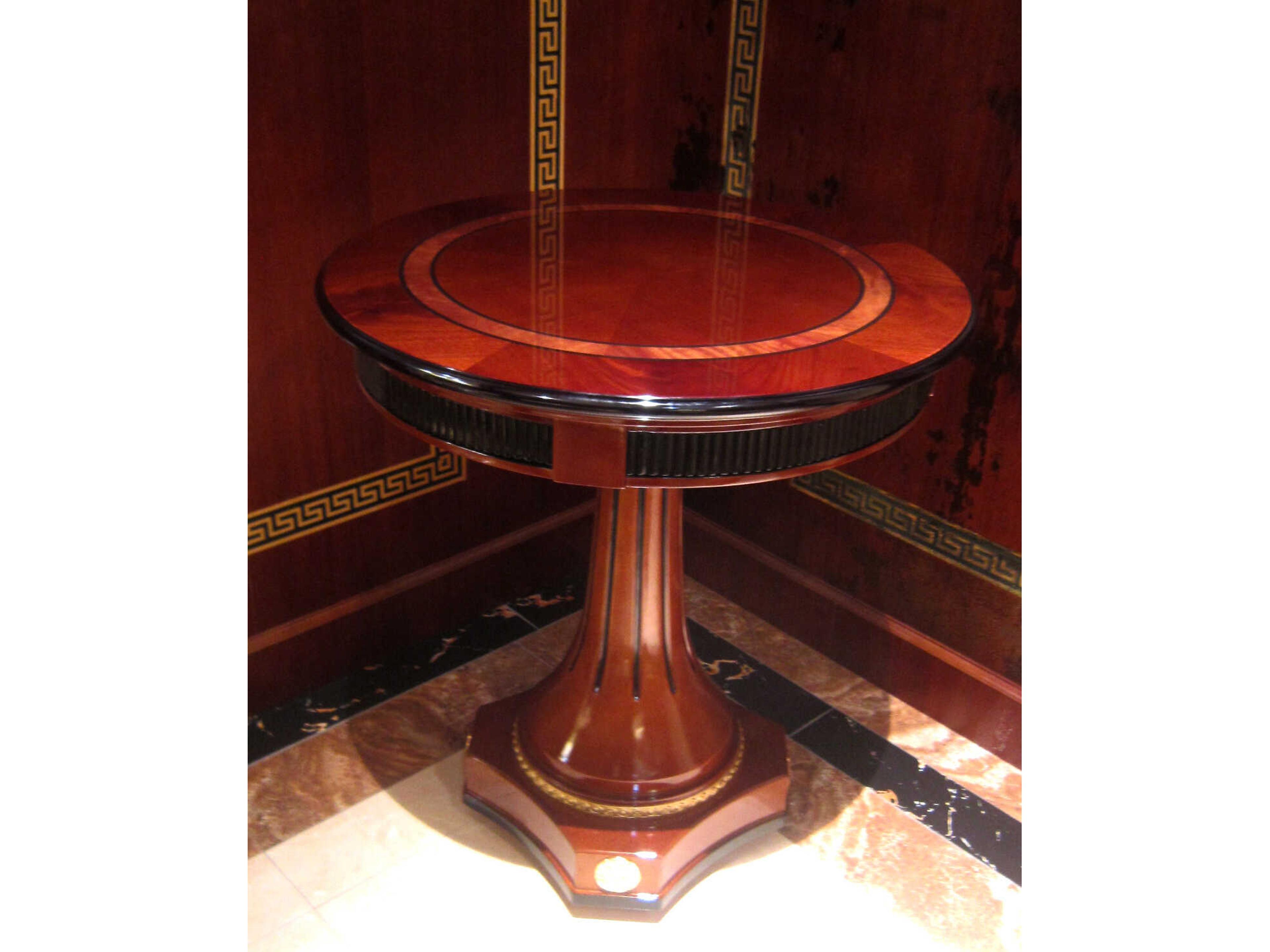 E-68 Round Wood End Table