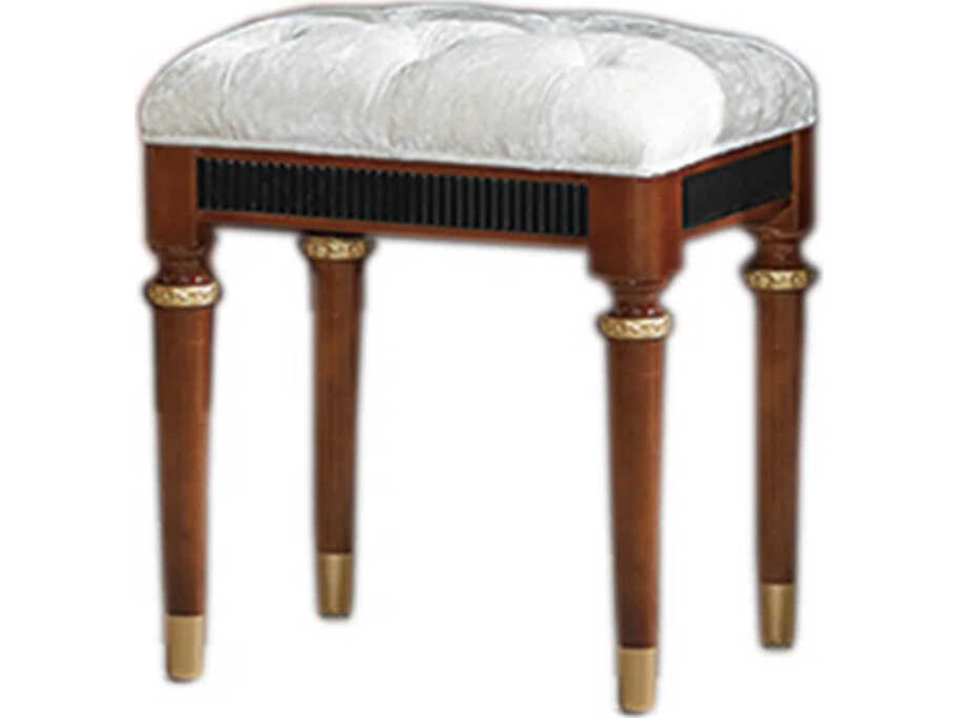 E-68 White Upholstered Accent Stool