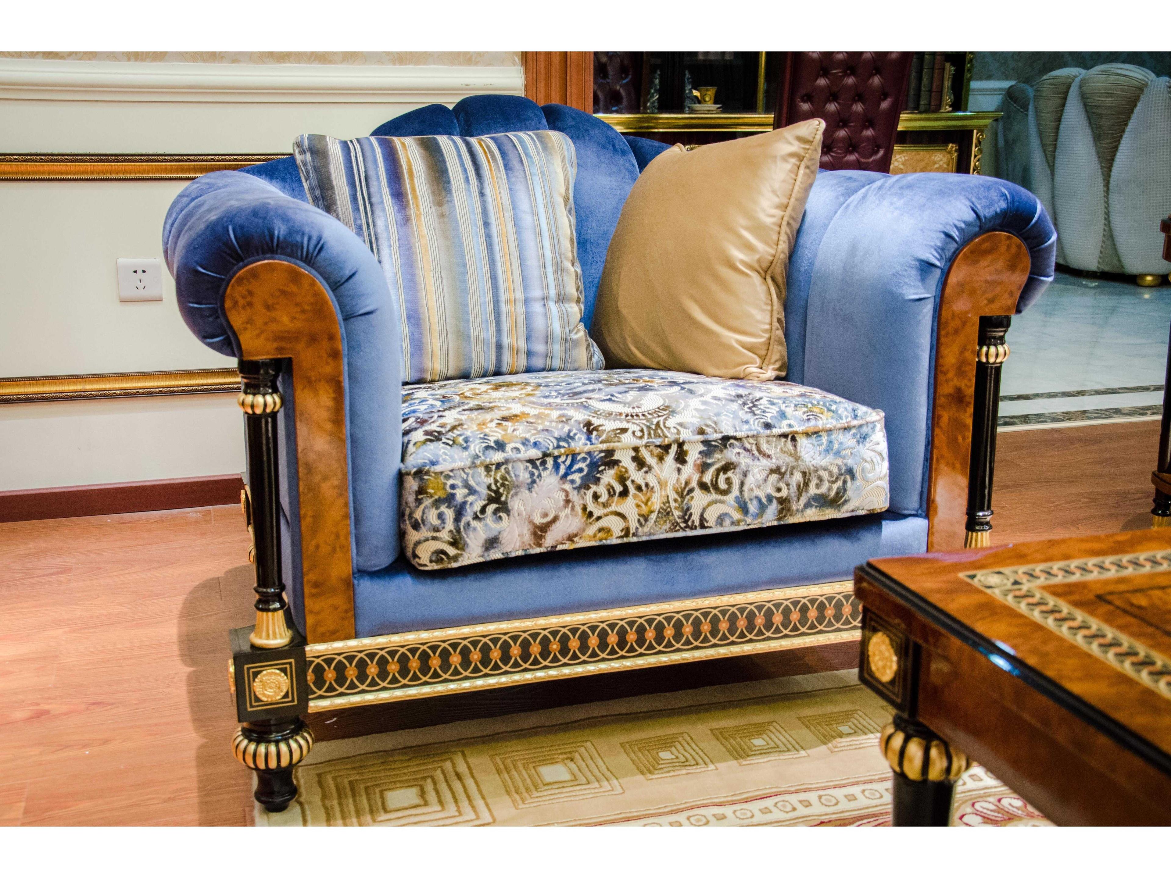 E-69 Blue Accent Chair
