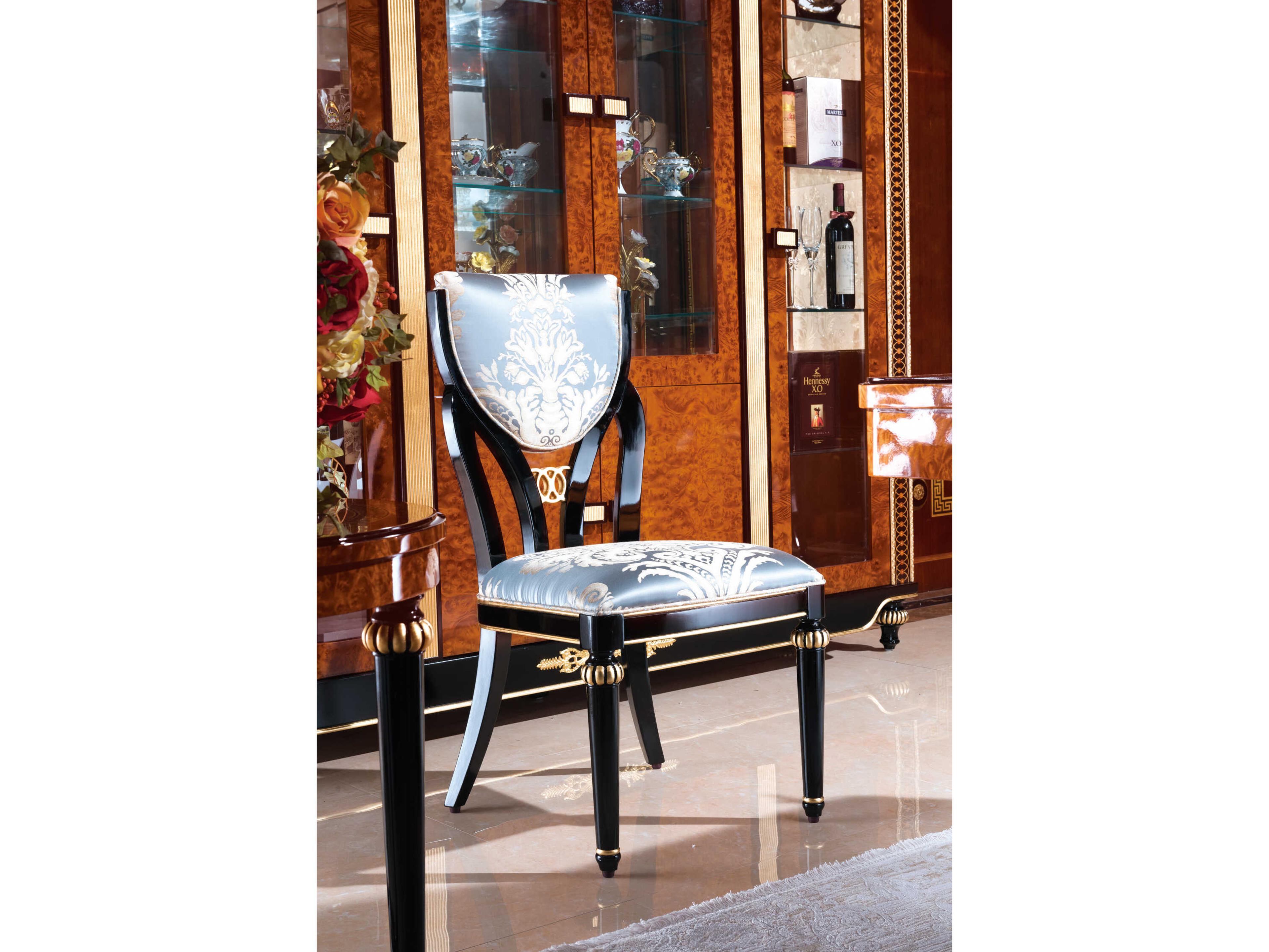 E-69 Solid Wood Black Upholstered Armless Dining Chair