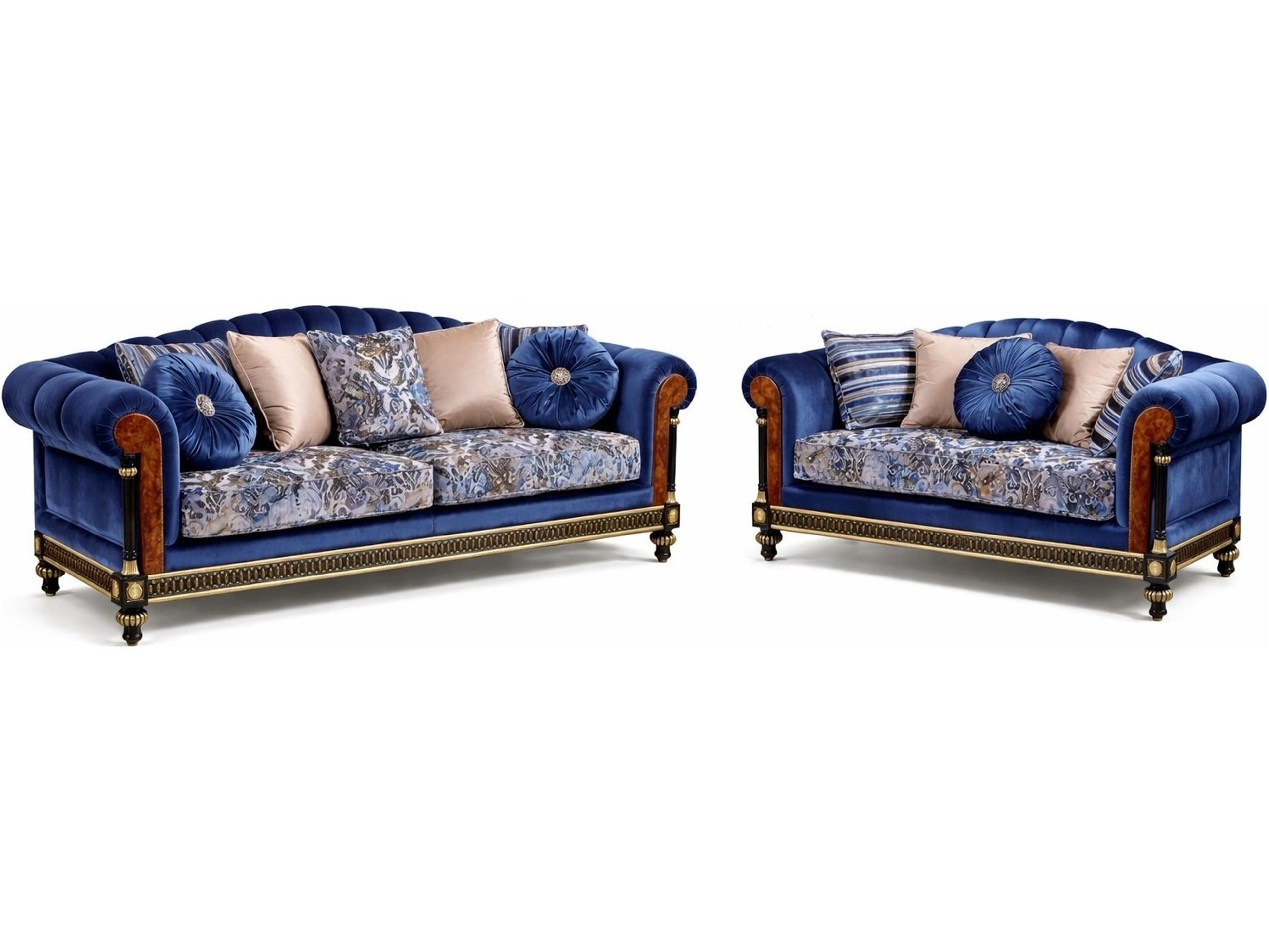 E-69 Blue Upholstered Loveseat