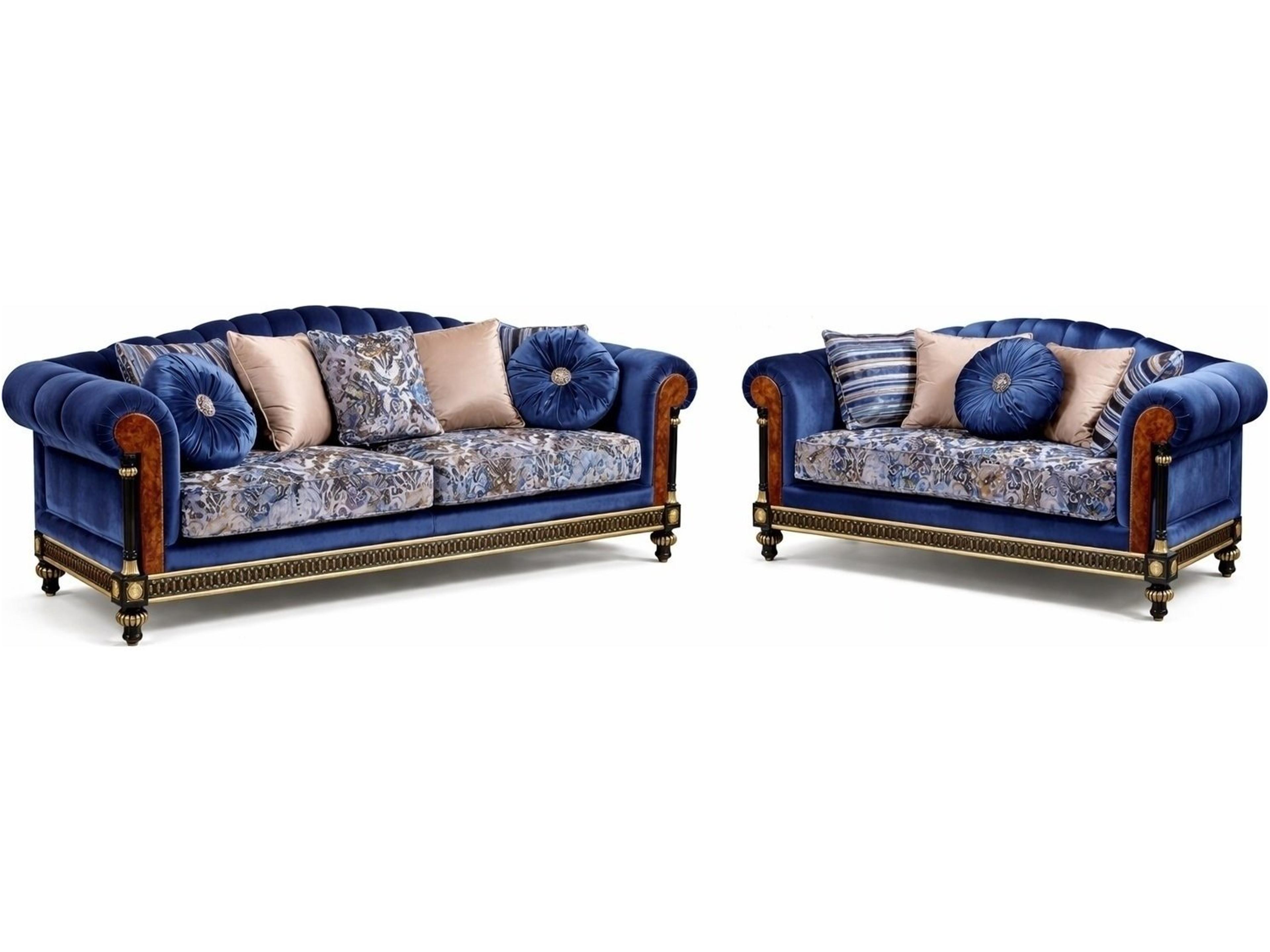 E-69 Blue Upholstered Sofa