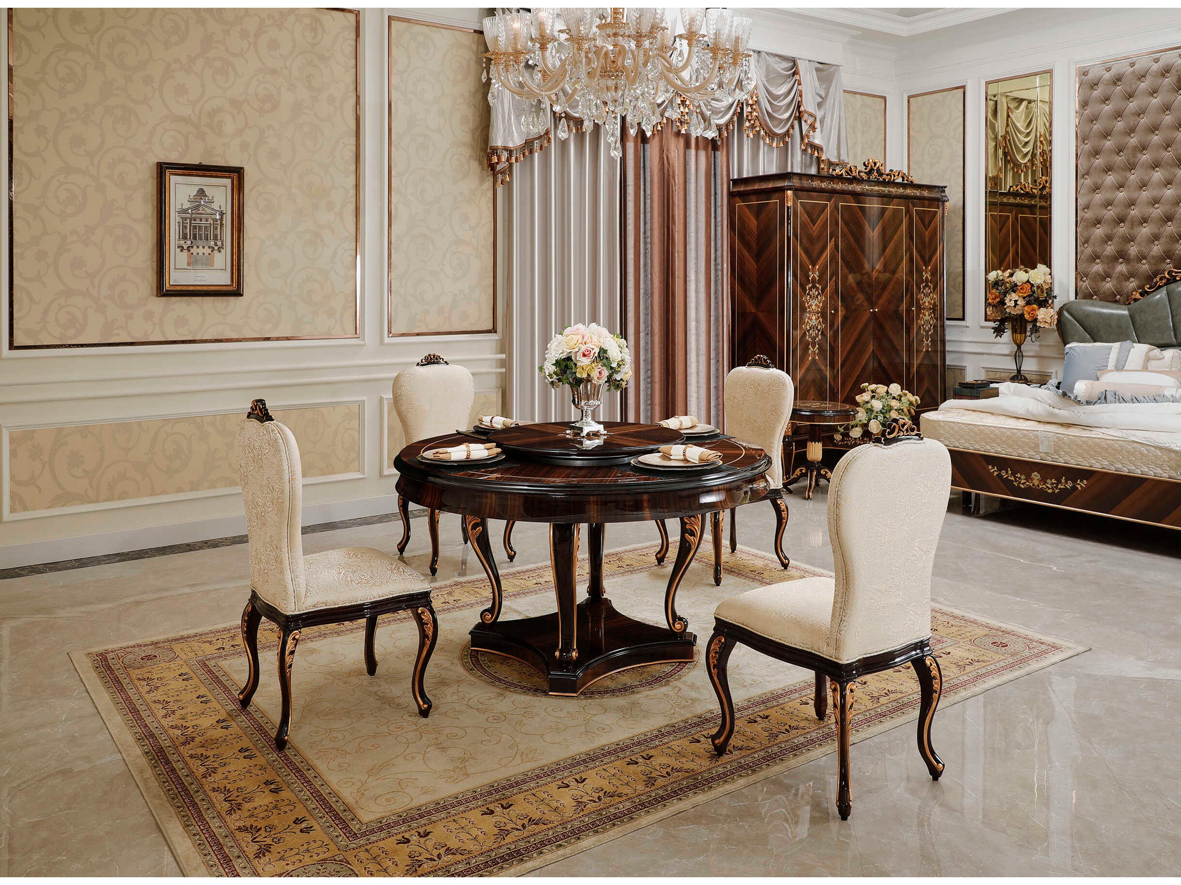 E-70 Walnut Wood Dining Room Set