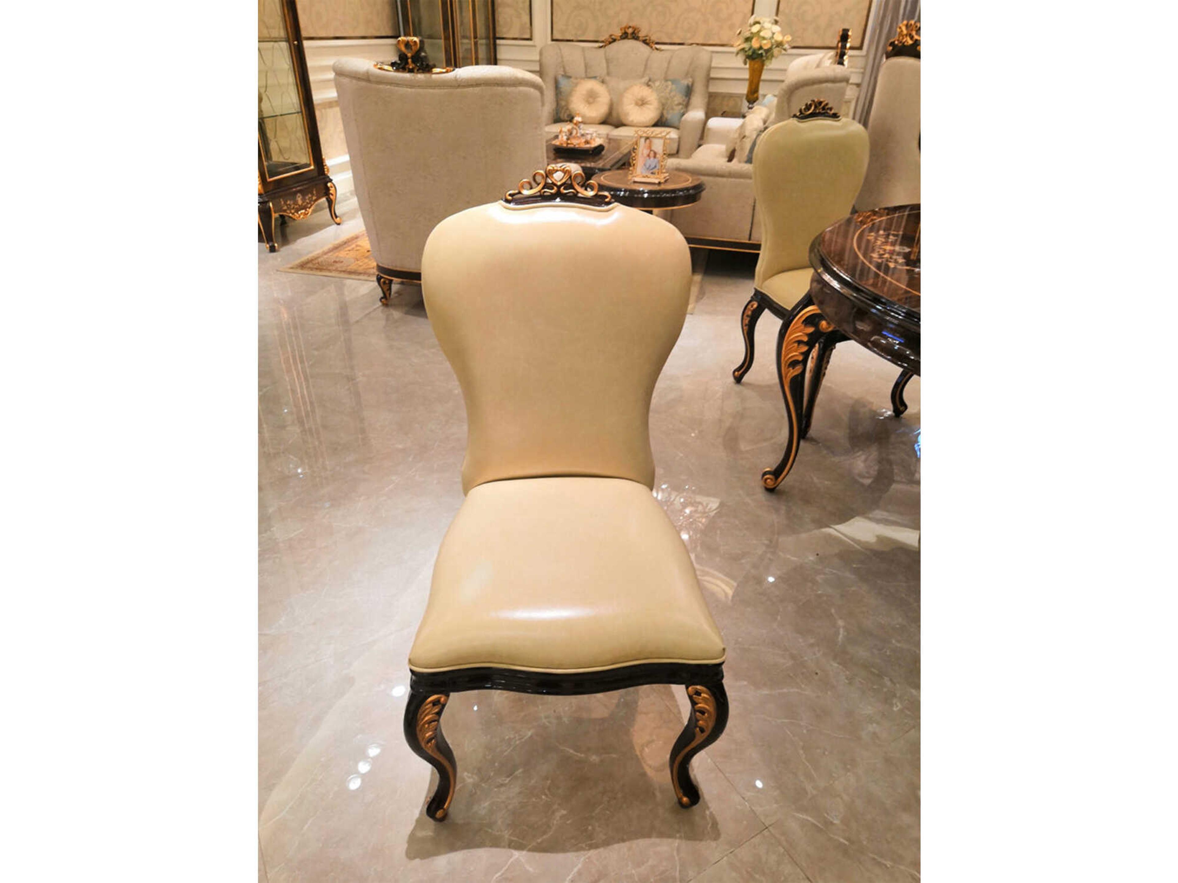 E-70 Hardwood Beige Leather Armless Dining Chair