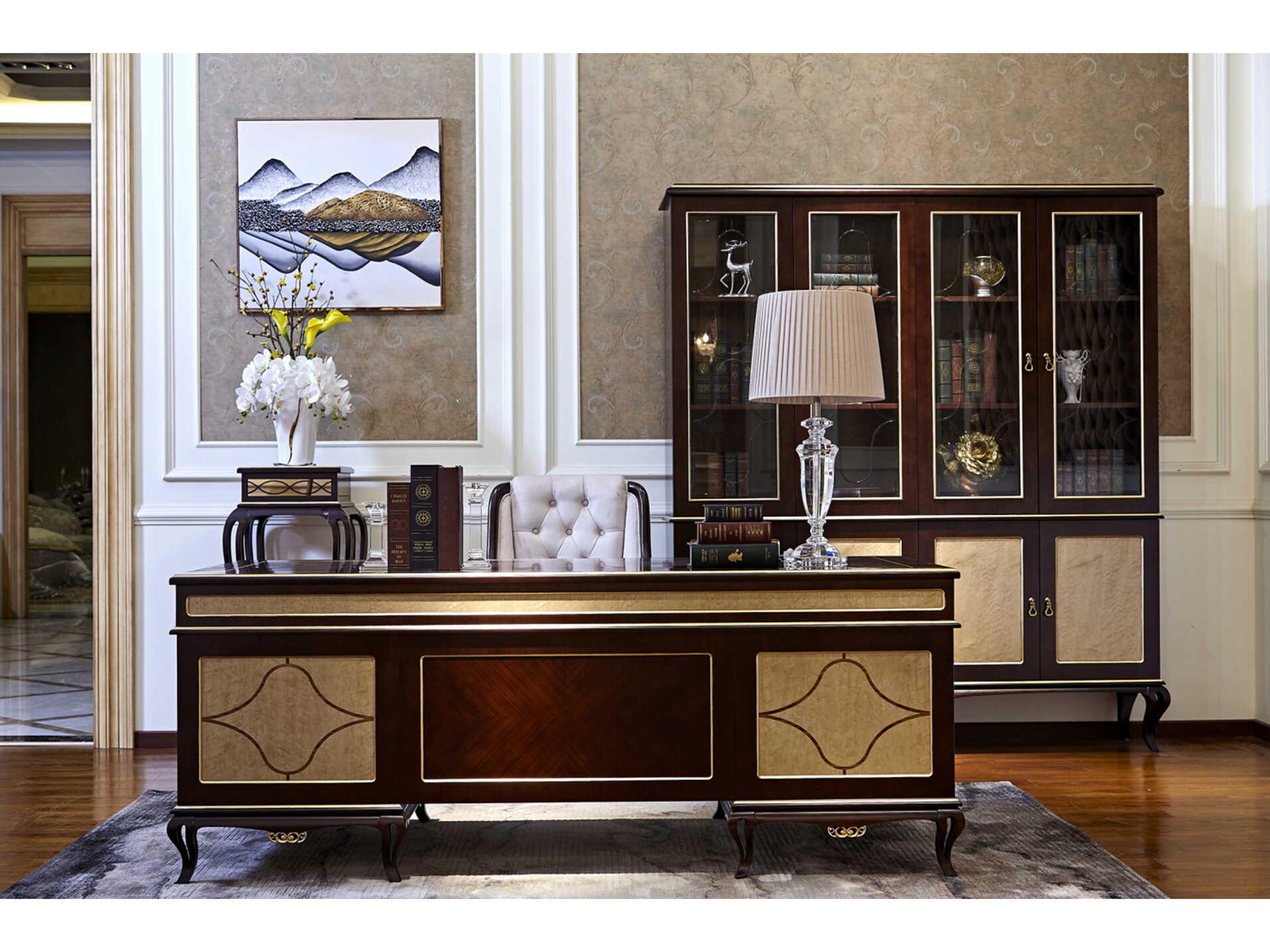 E-71 Brown Hardwood Writing Desk