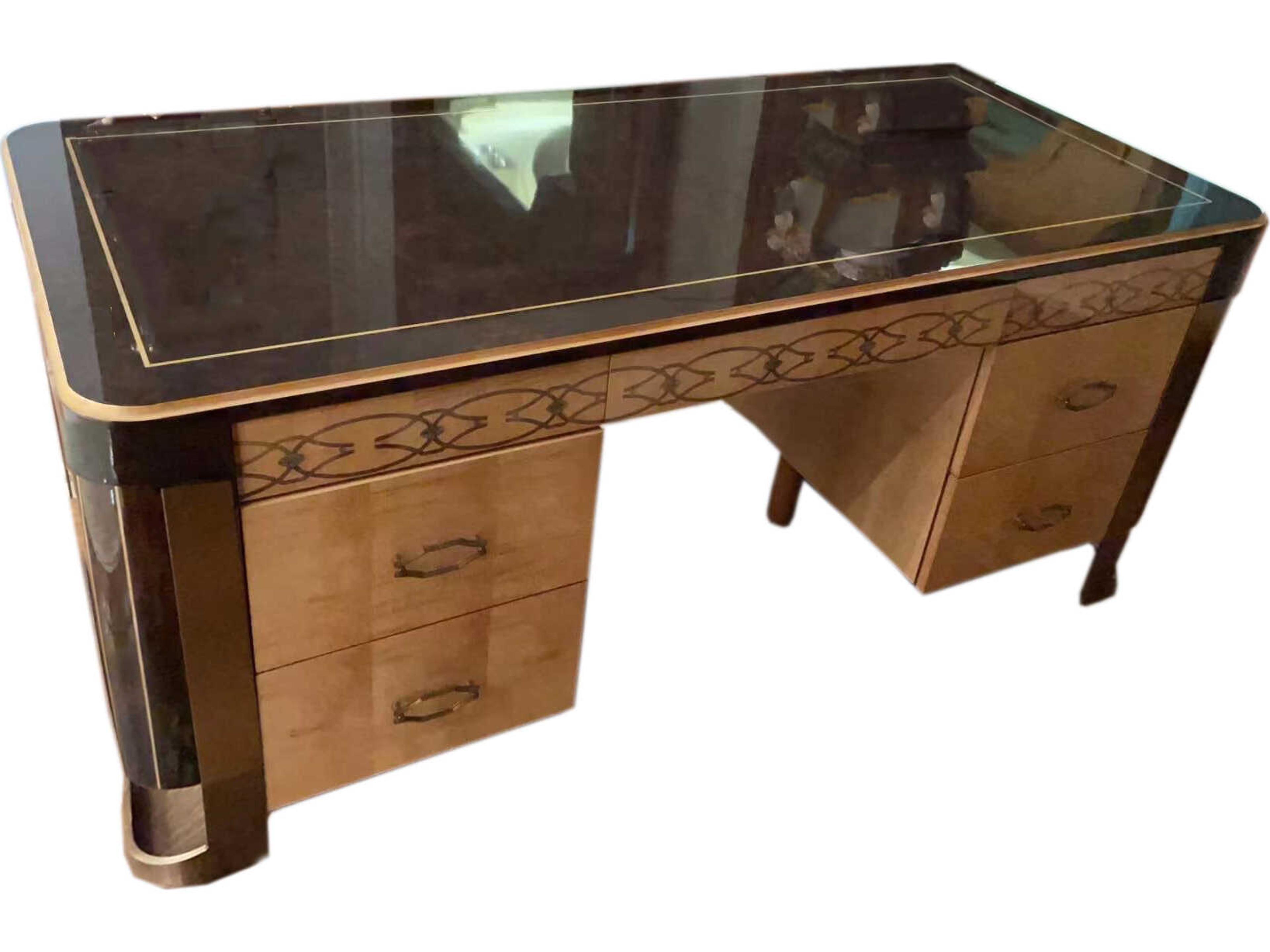 E-72 Brown Solid Wood Executive Desk
