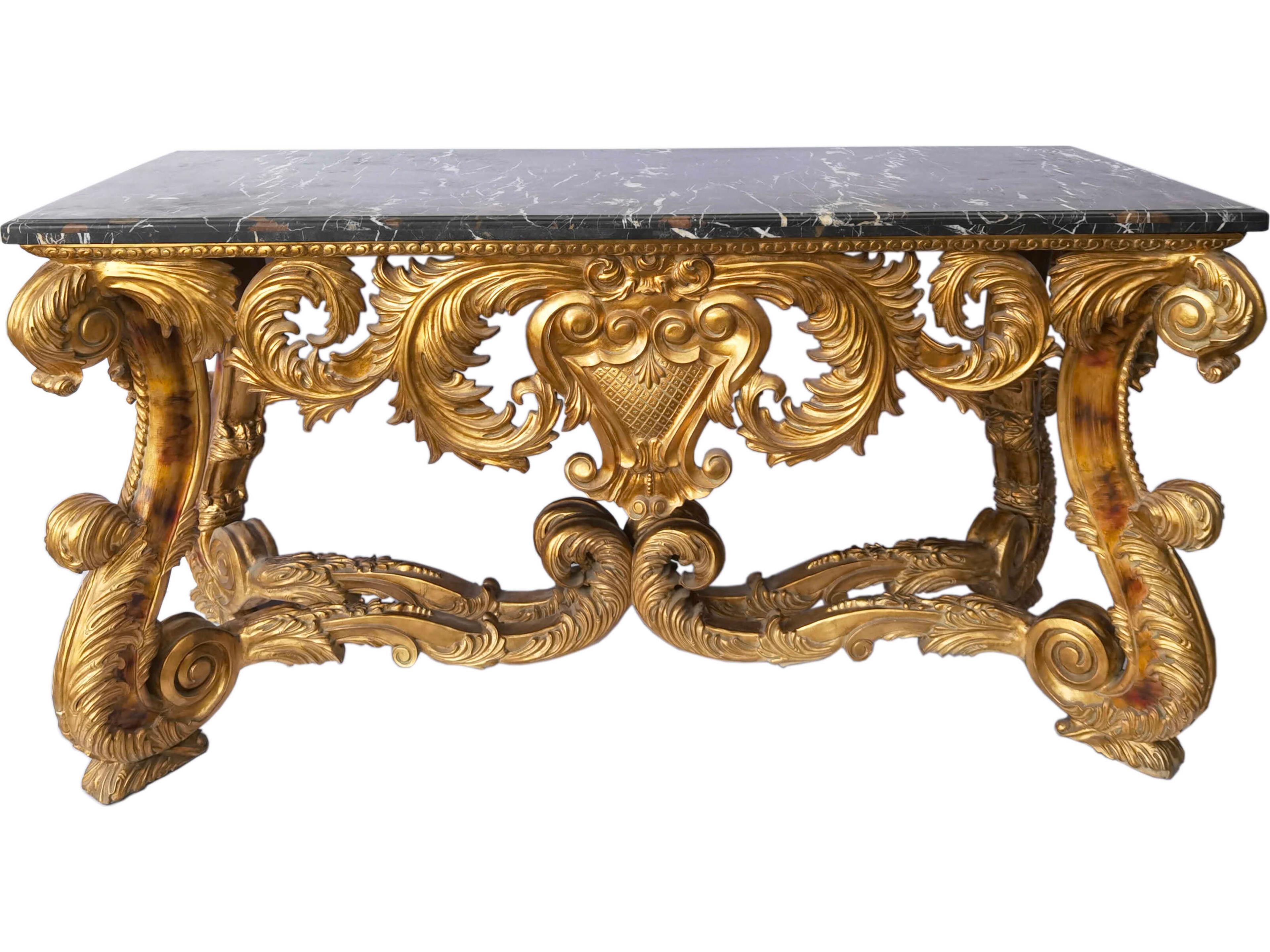 Fon Rectangular Marble Console Table
