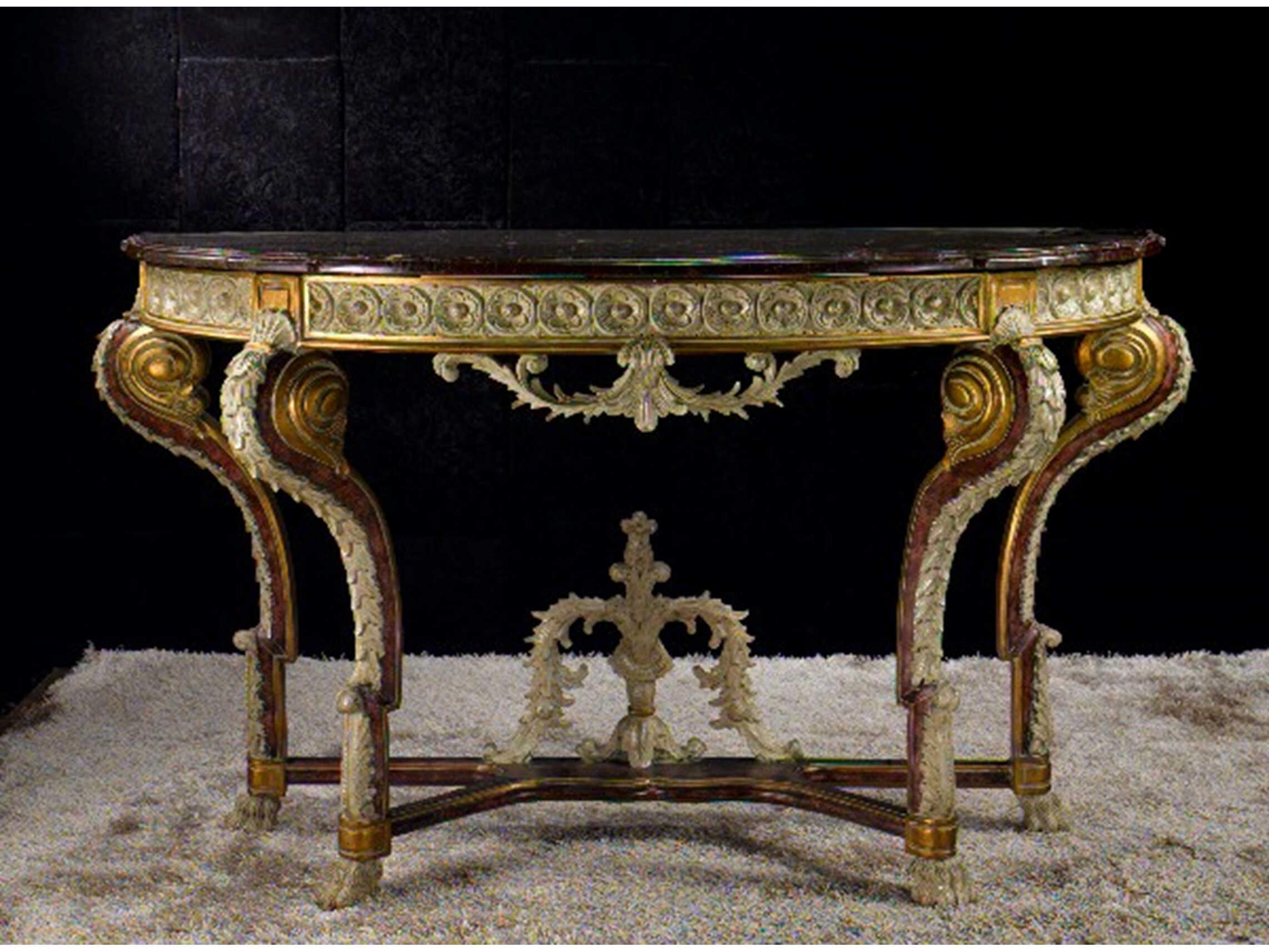 Infinity Furniture Import Fon Demilune Marble Console Table