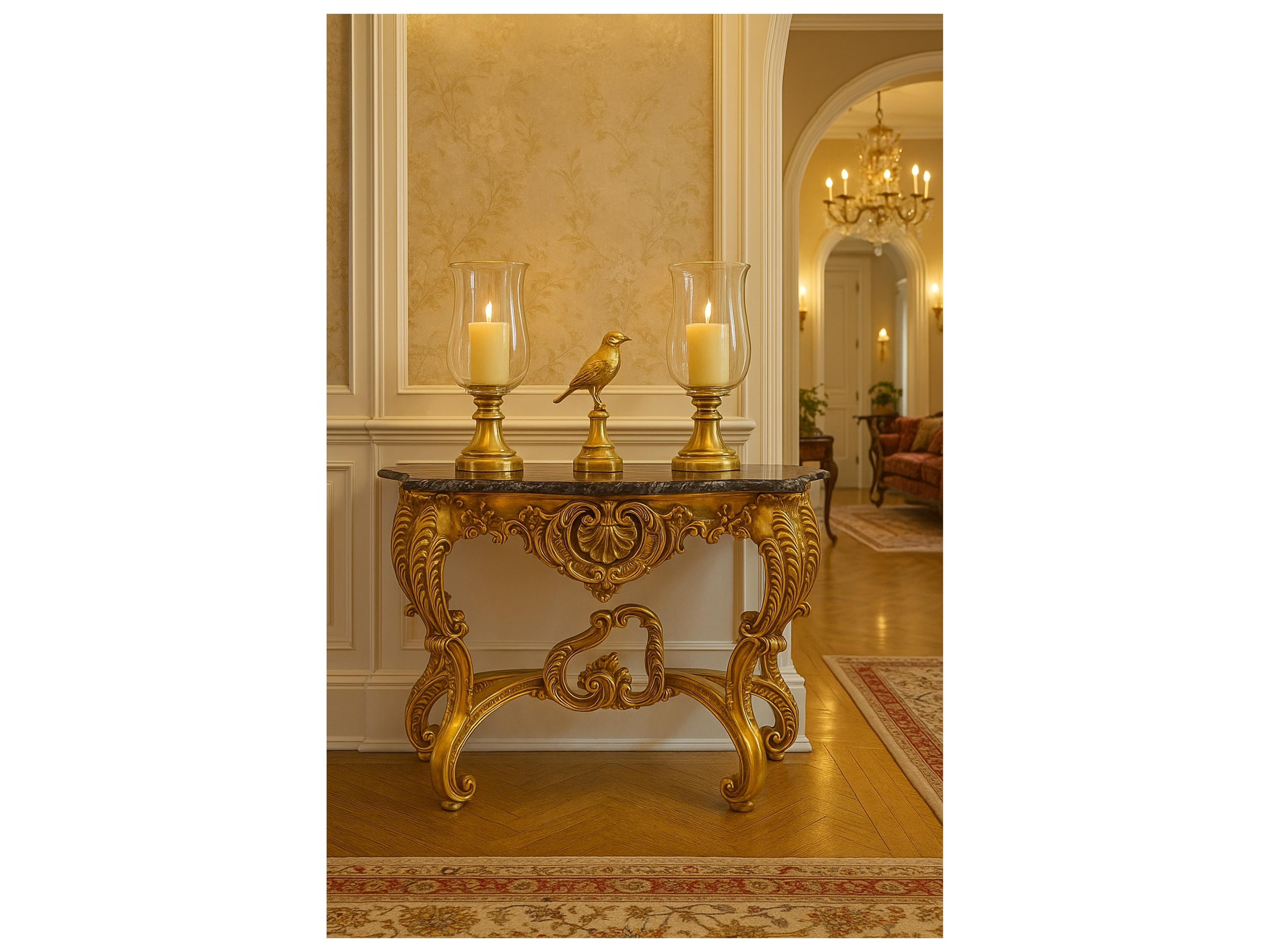 Fon Rectangular Marble Console Table