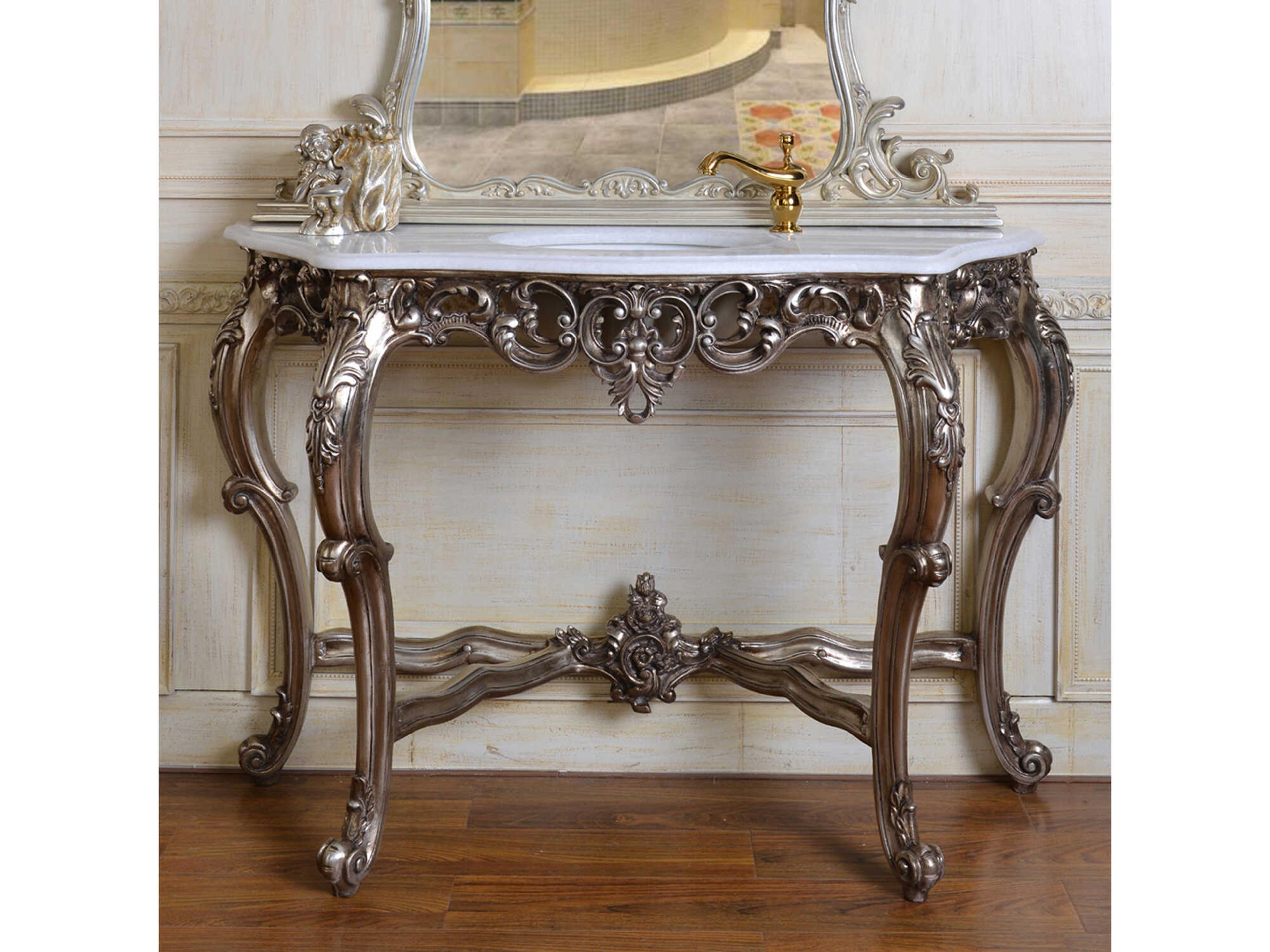 Fon Rectangular Marble Console Table