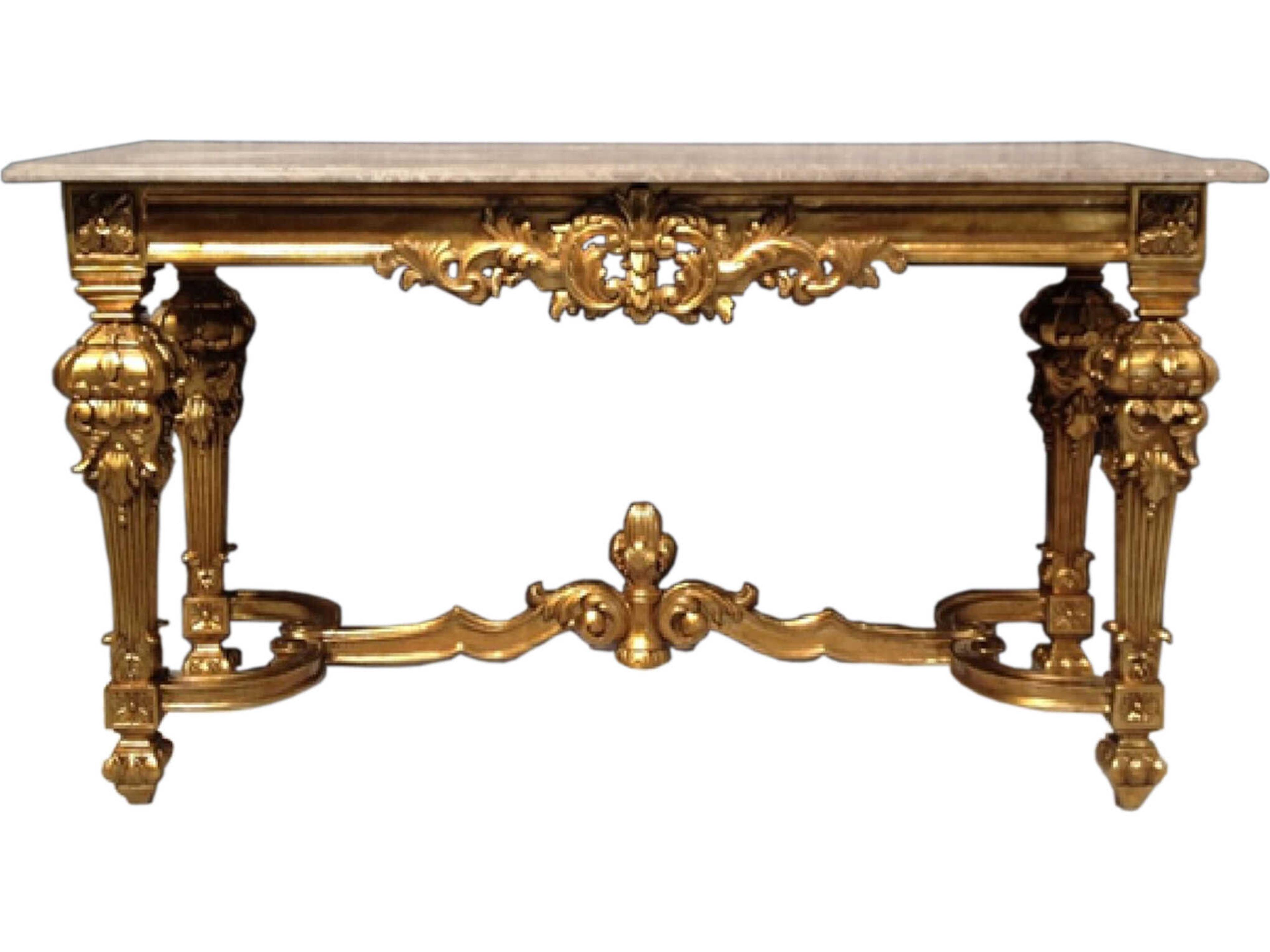 Fon Rectangular Stone Console Table