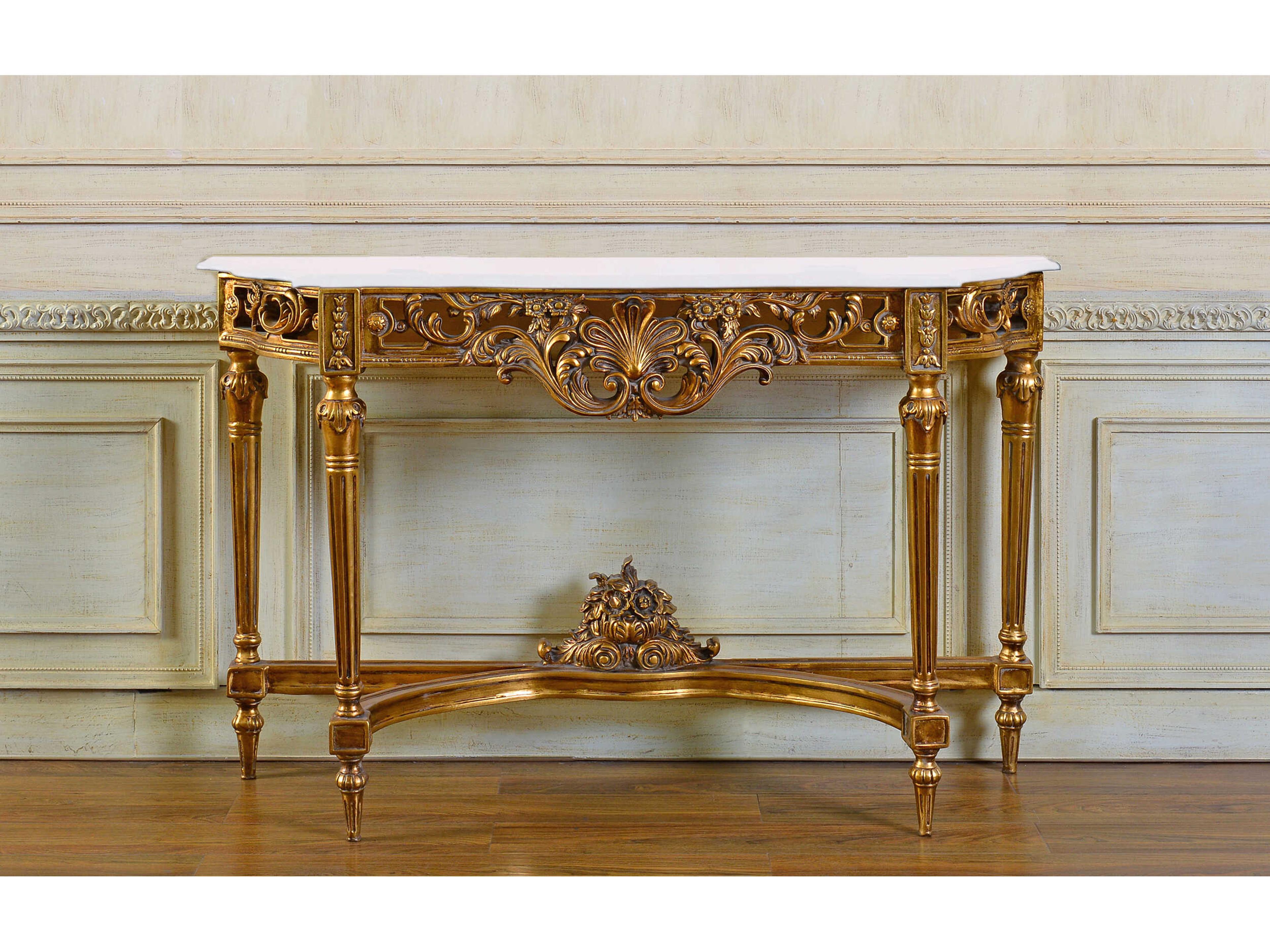Fon Rectangular Marble Console Table