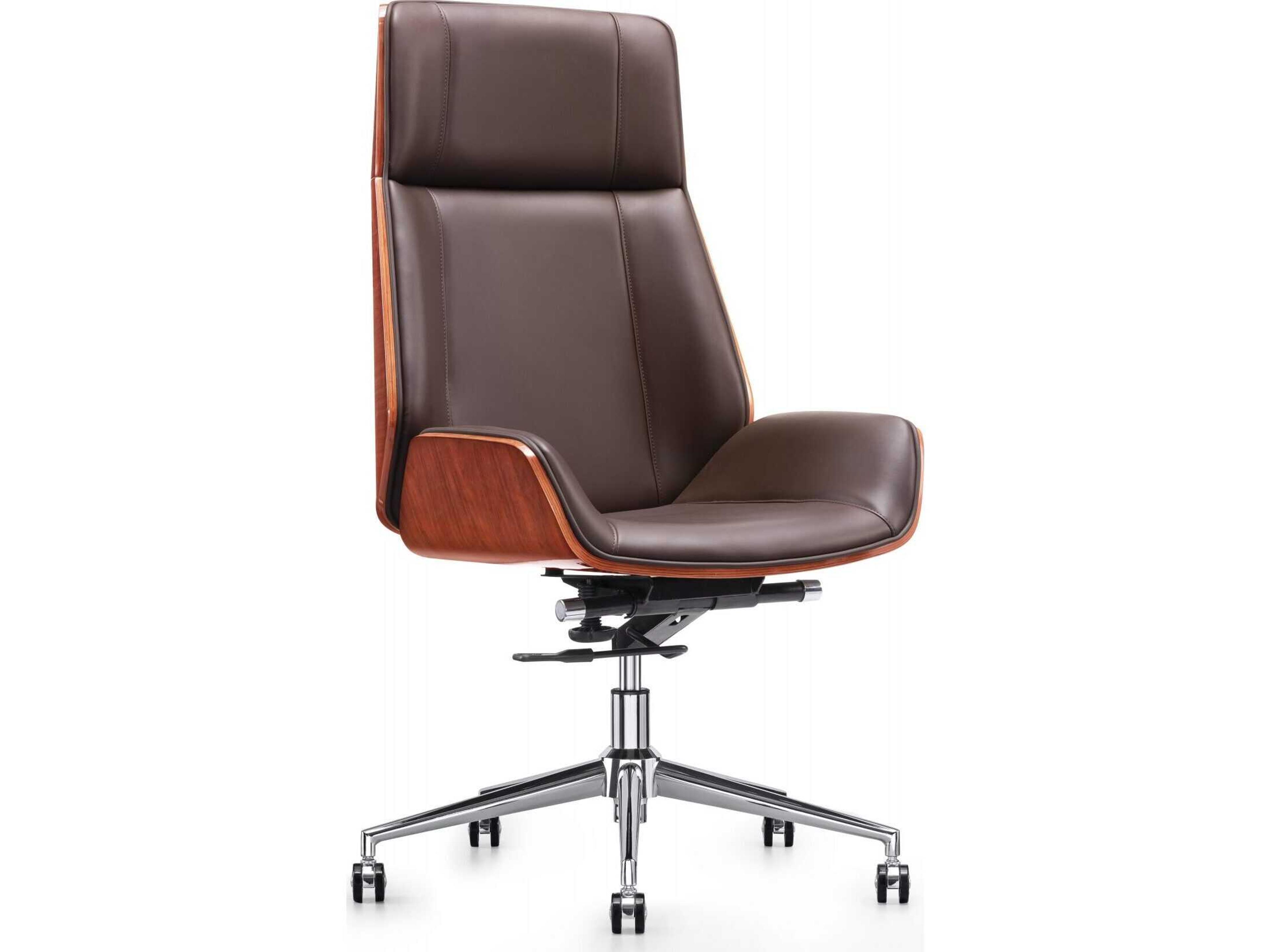Ho Brown Leather Adjustable Executive Desk Chair