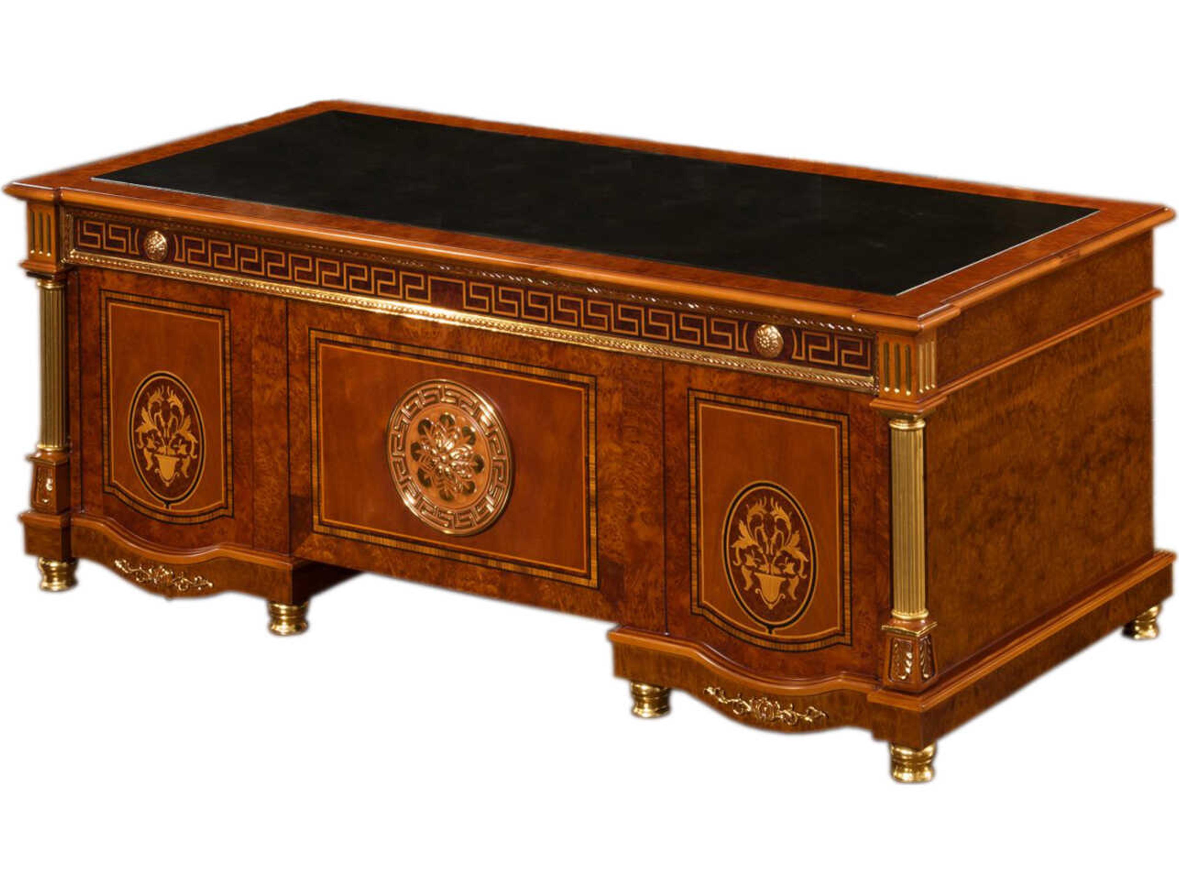 Ho Brown Natural Wood Executive Desk