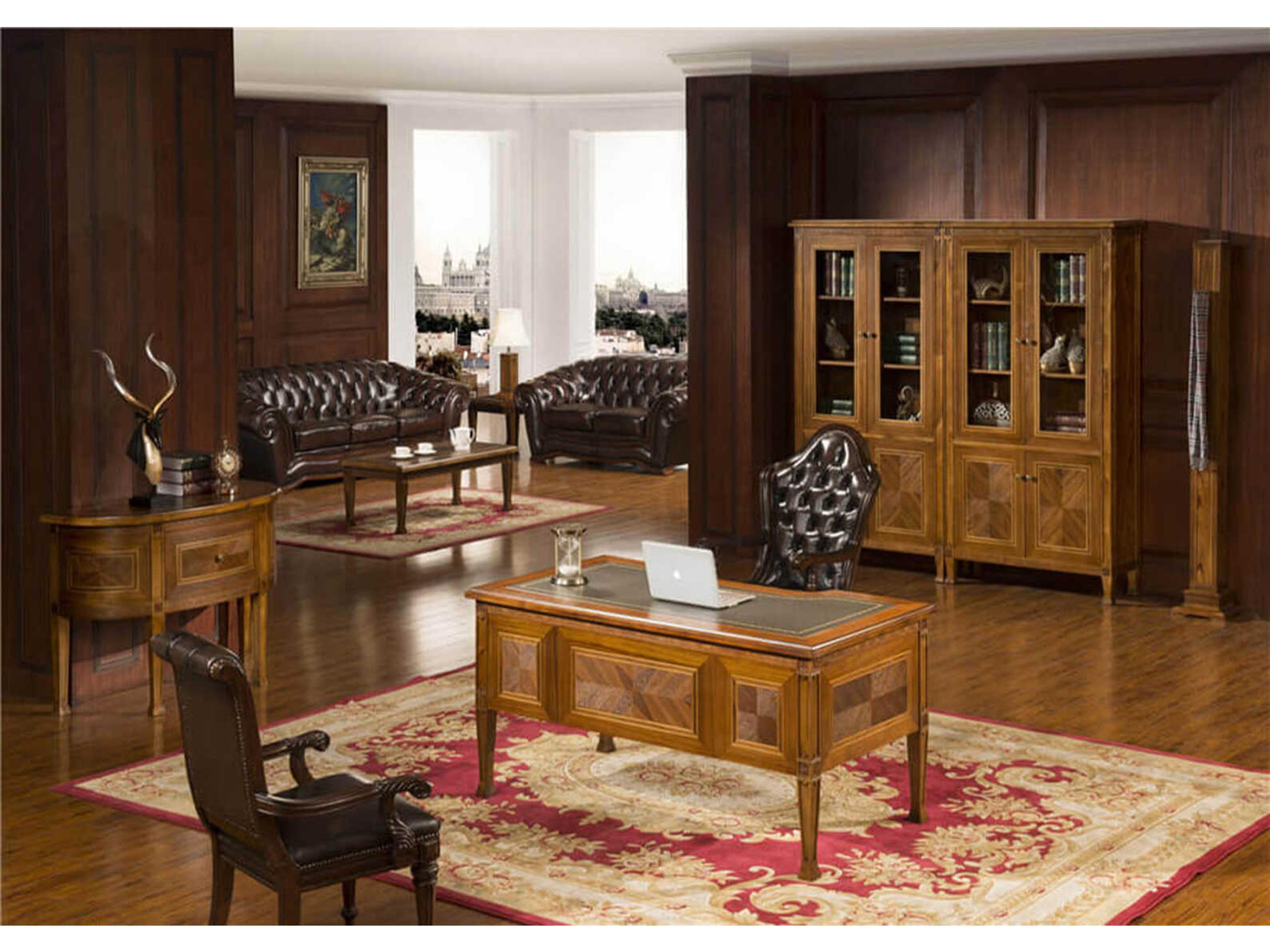 Ho Brown Solid Wood Executive Desk