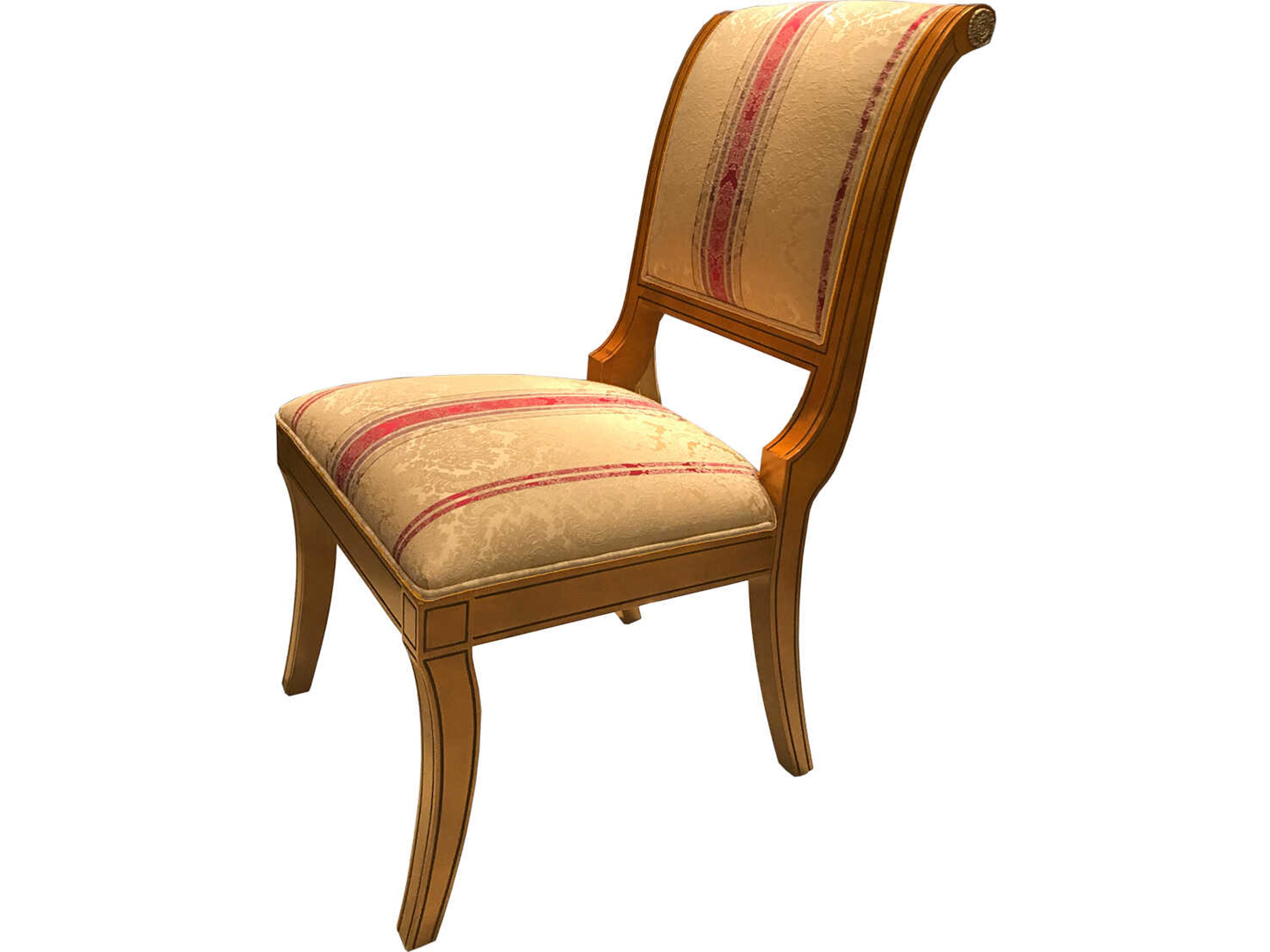 Inf Walnut Wood Natural Upholstered Armless Dining Chair