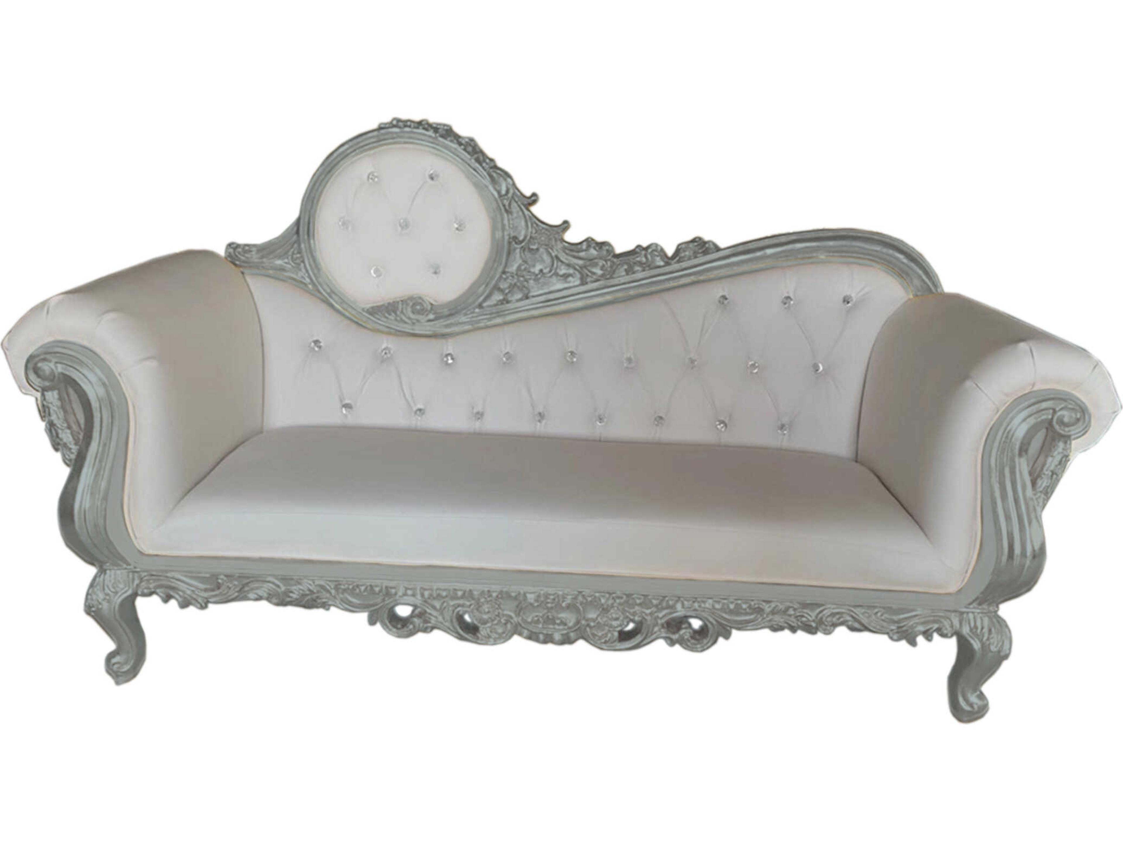 Inf Silver Upholstered Chaise