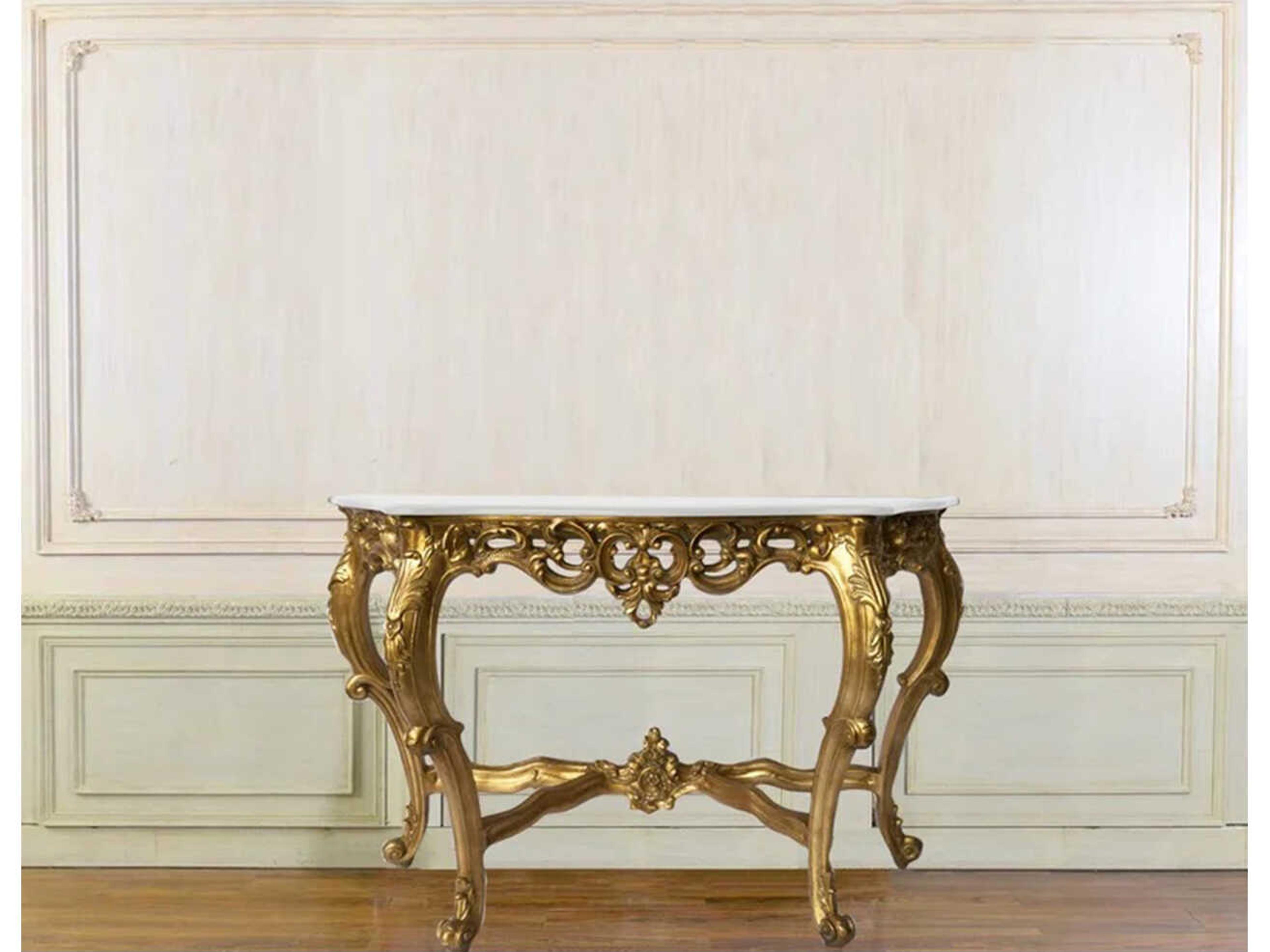 Inf Rectangular Marble Console Table