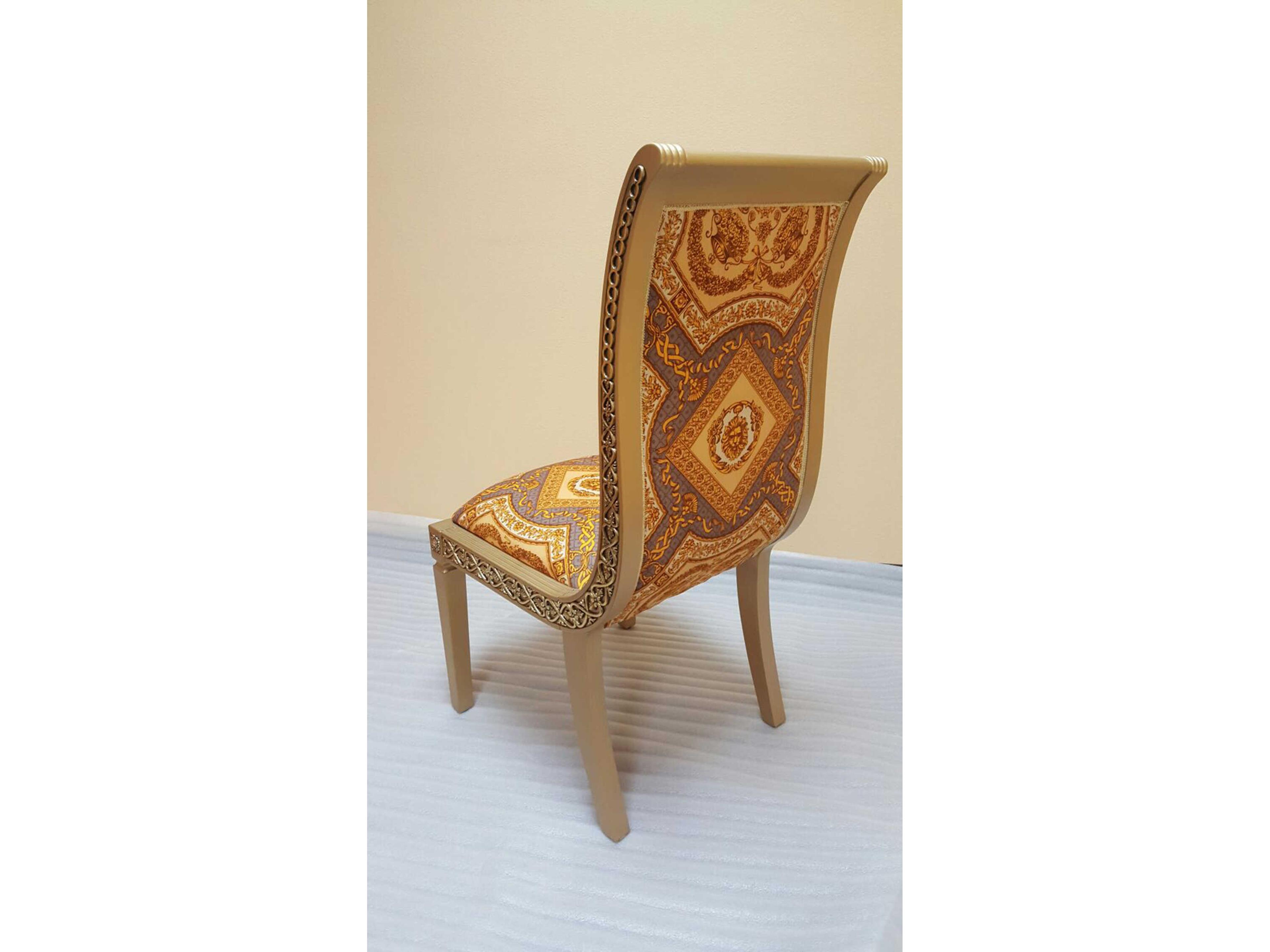 Infinity Furniture Import Inf Solid Wood Gold Upholstered Armless Dining Chair