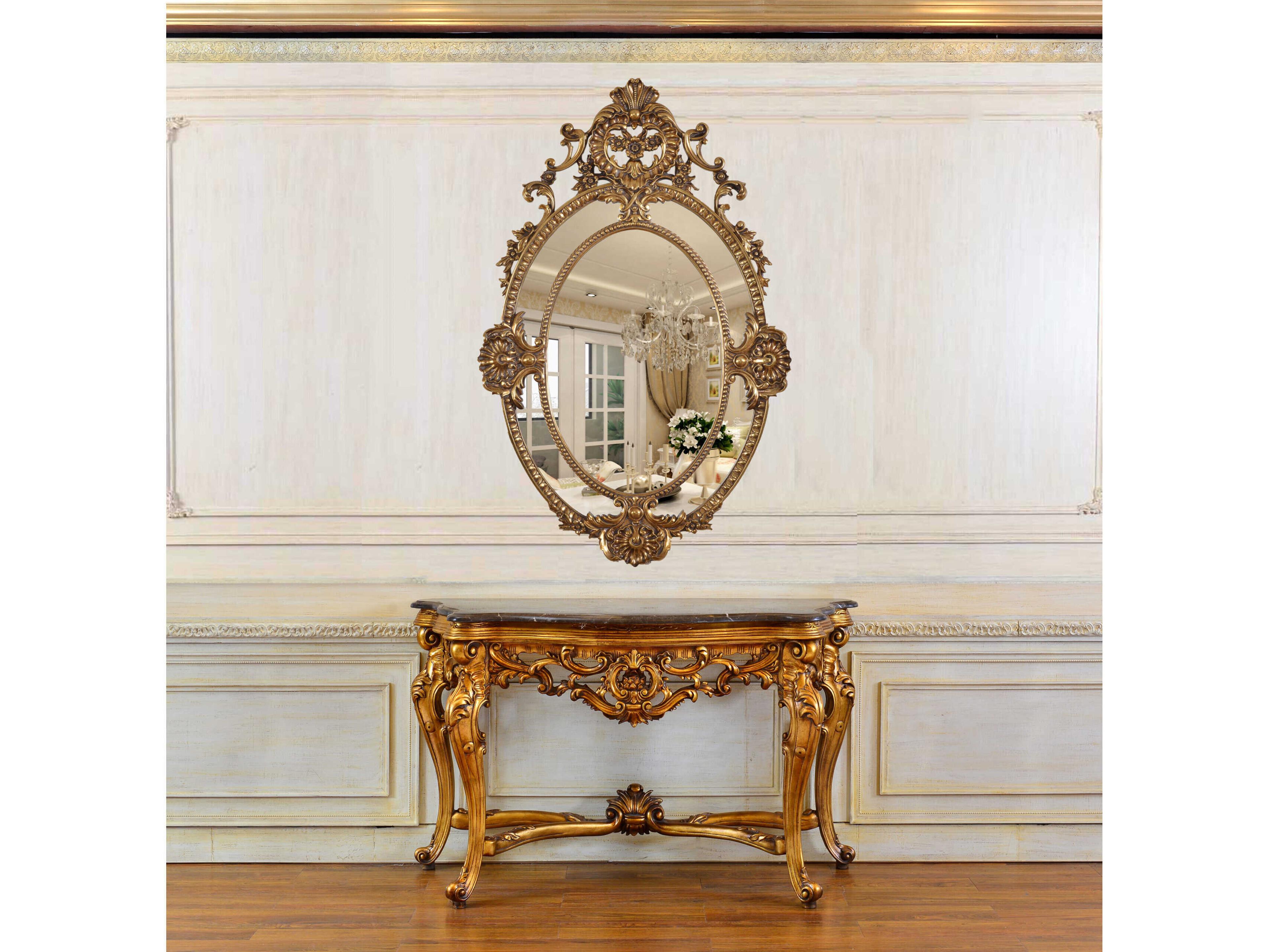 Inf Rectangular Marble Console Table