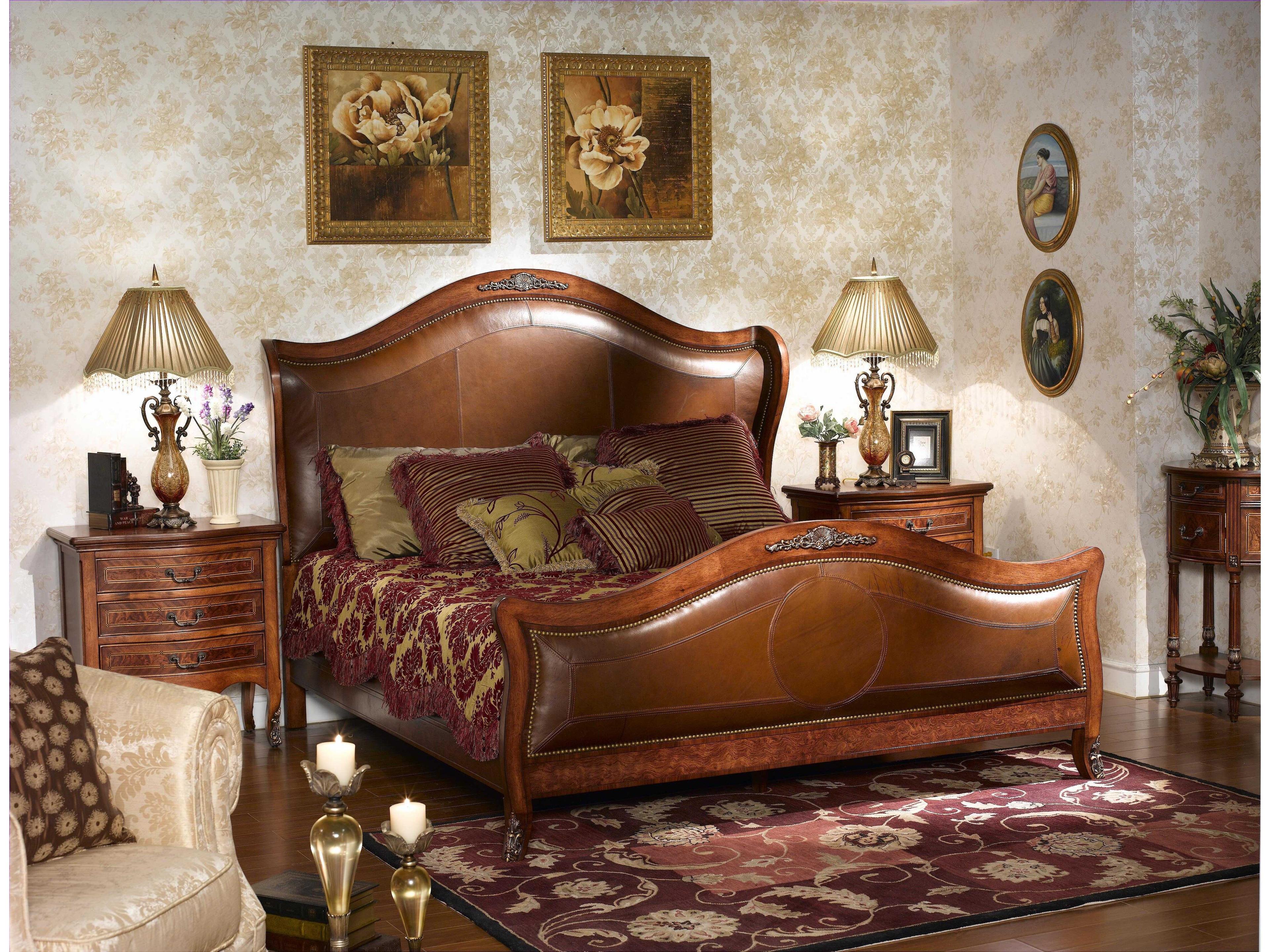 Inf Brown Walnut Wood Queen Panel Bed