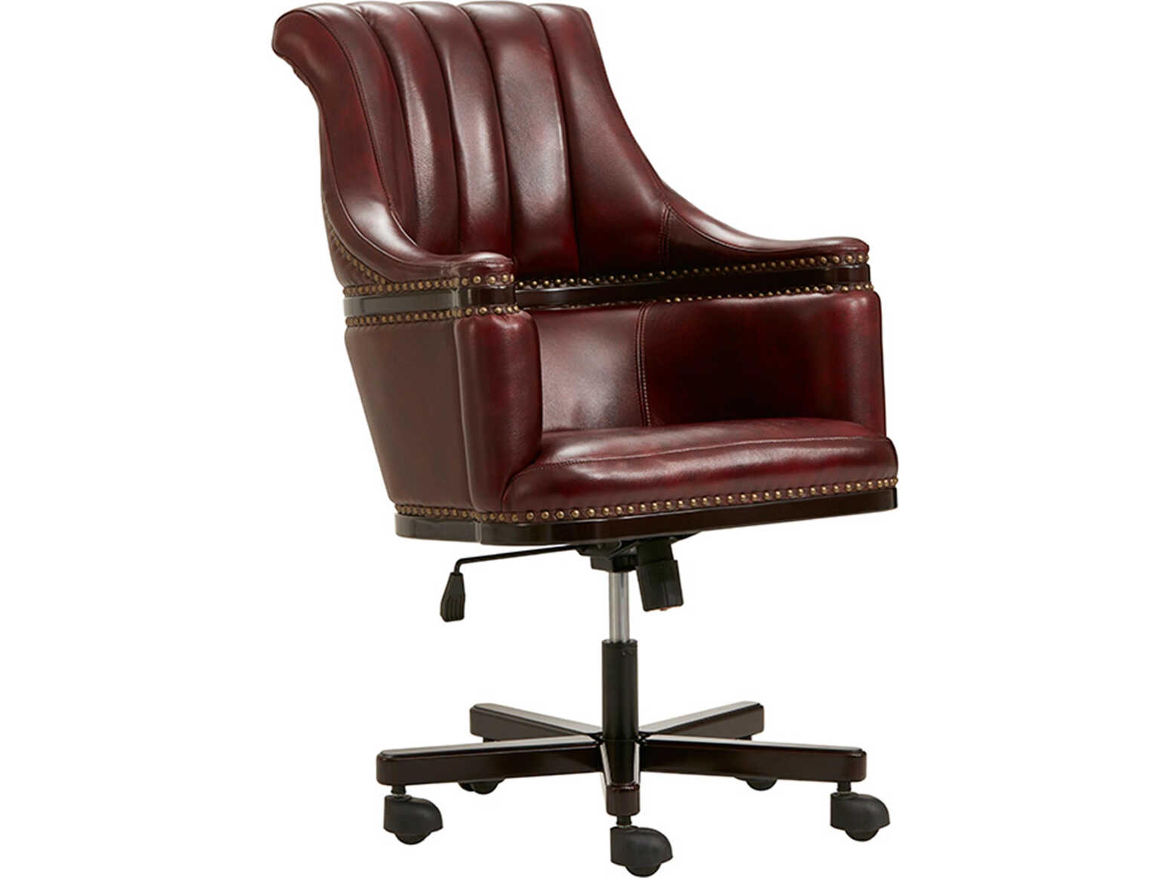 Inf Brown Leather Adjustable Swivel Executive Desk Chair