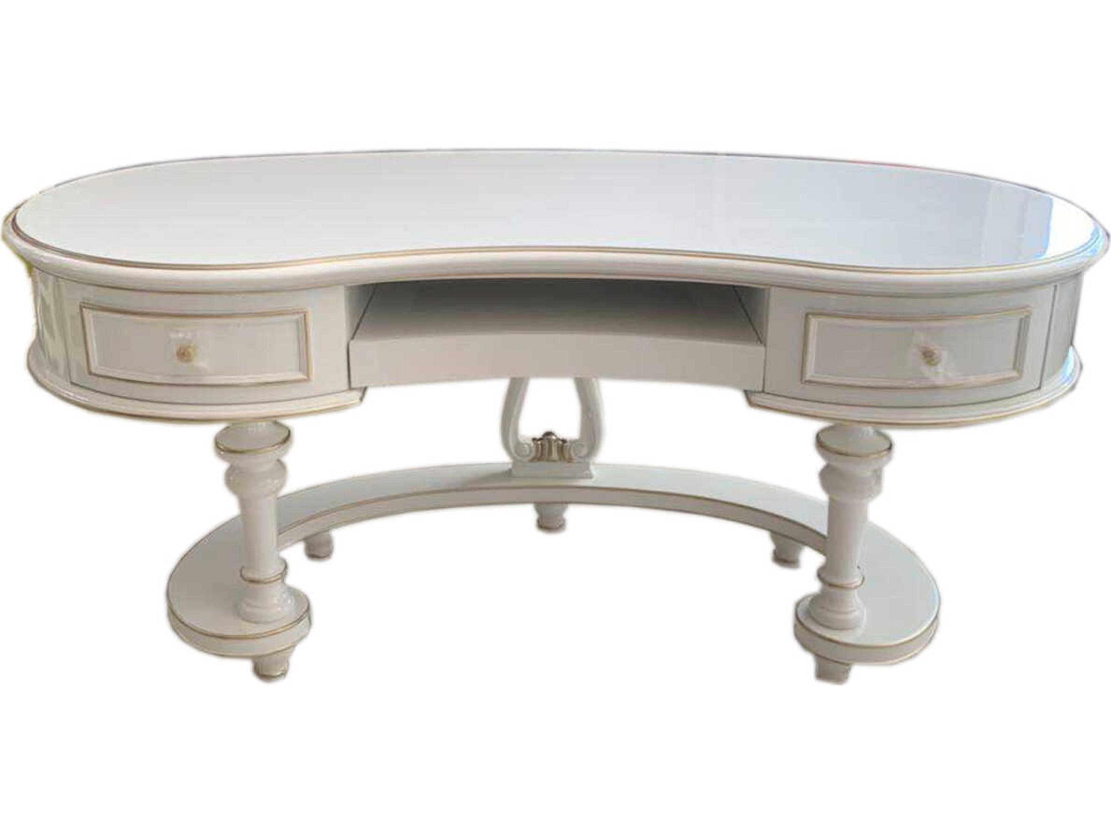 Inf White Solid Wood Executive Desk