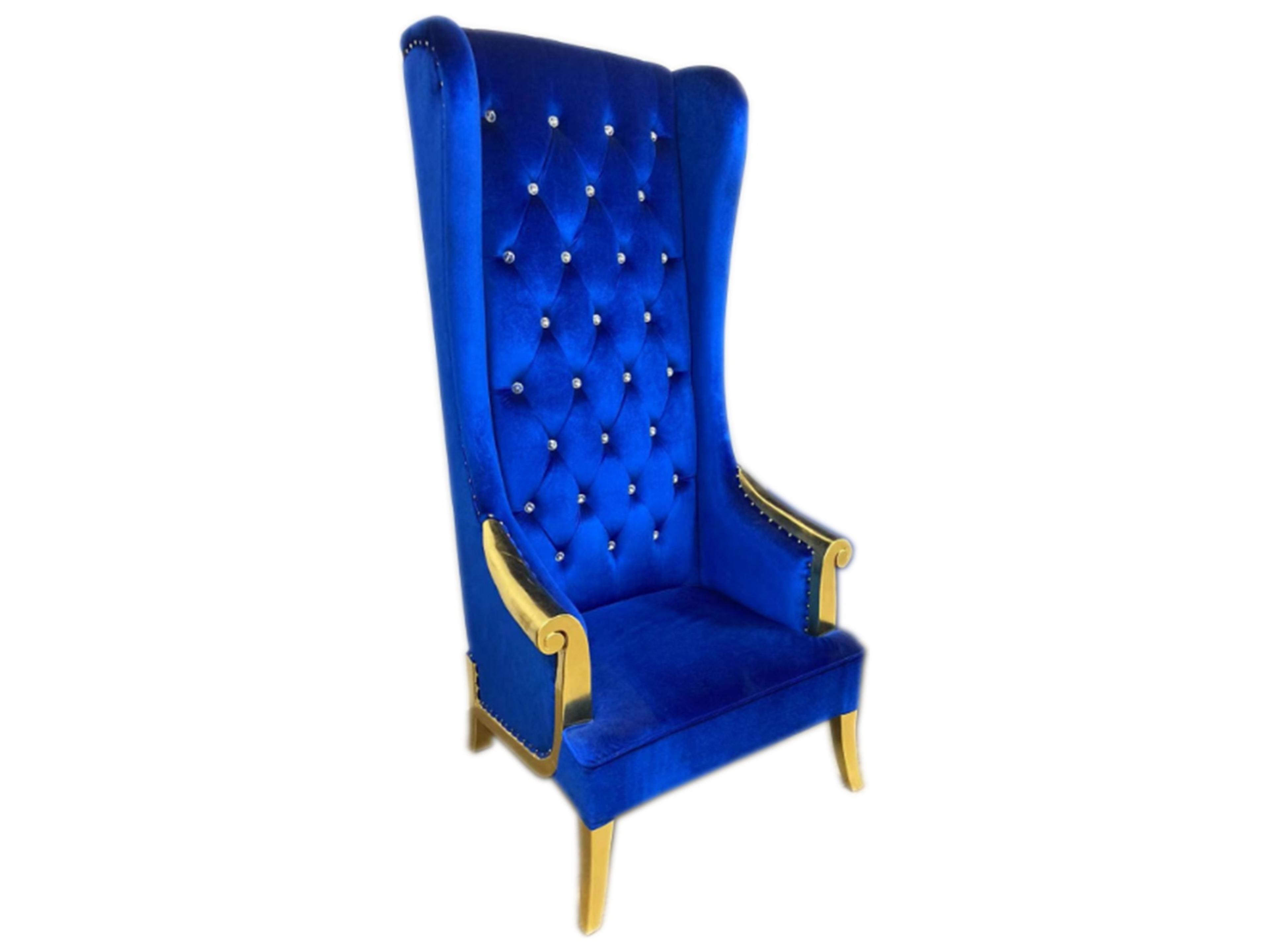 Inf Blue Velvet Accent Chair