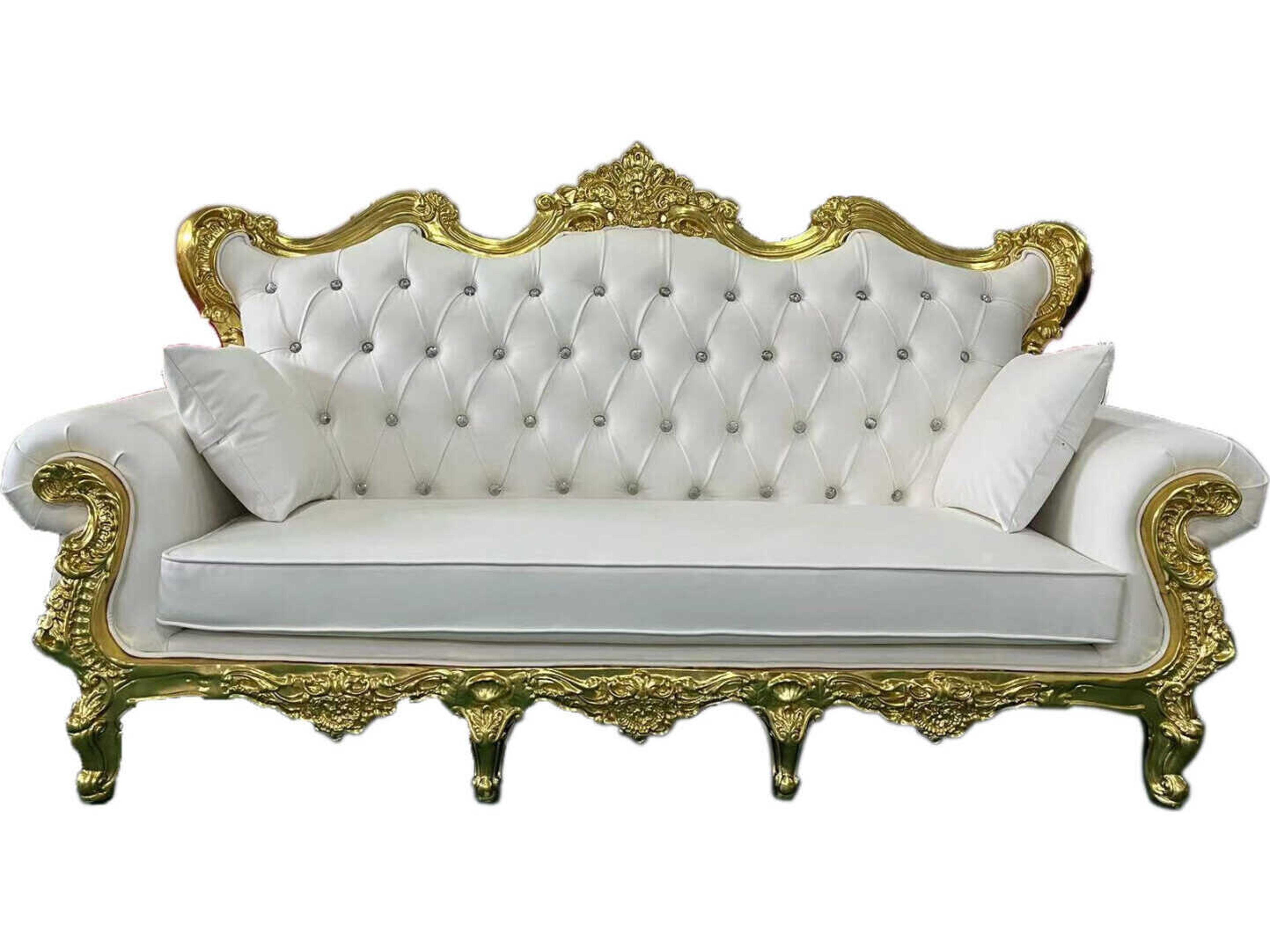 Inf White Faux Leather Sofa