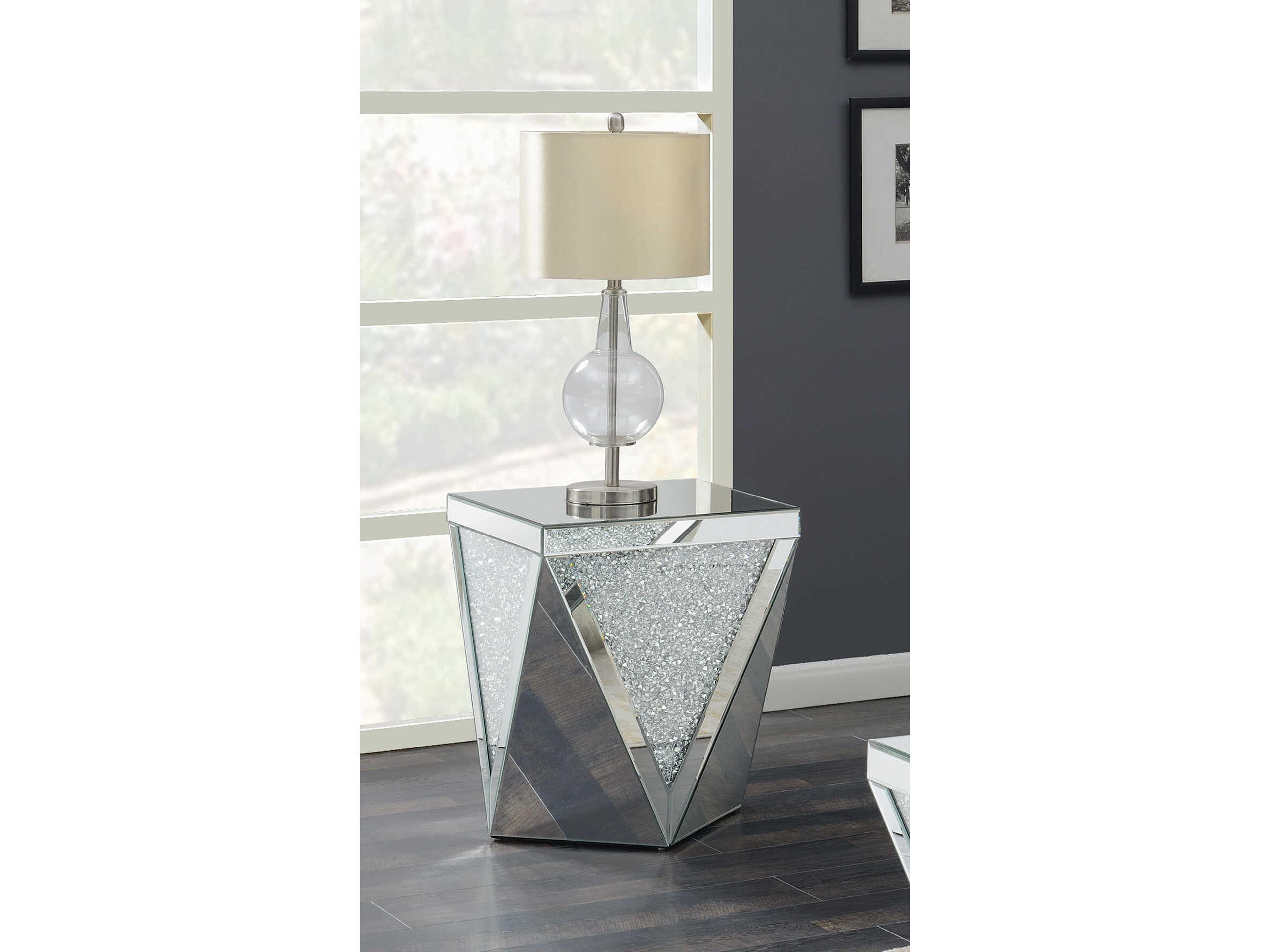 Lux0 Square Mirror End Table