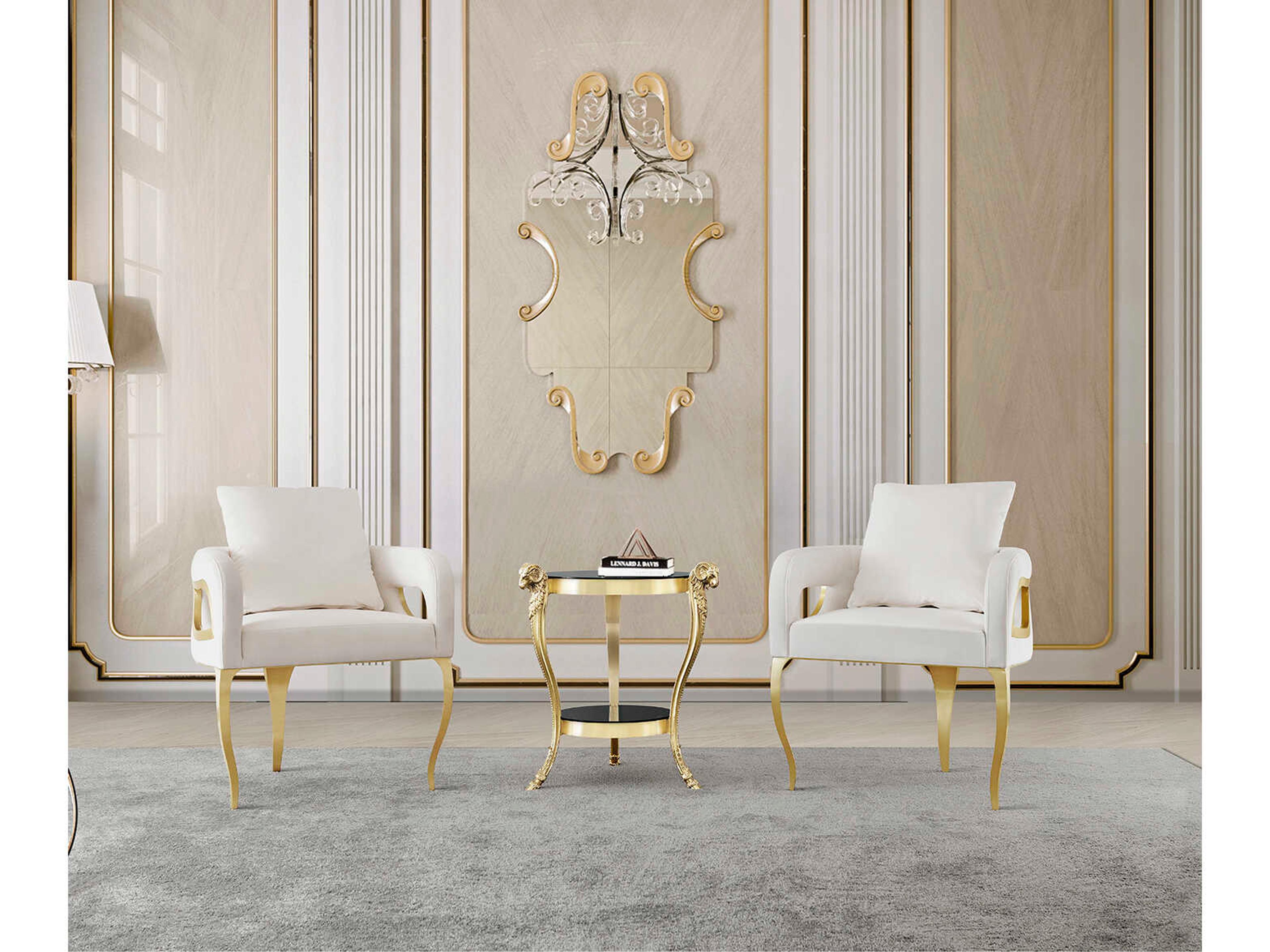 Lux-317 White Accent Chair