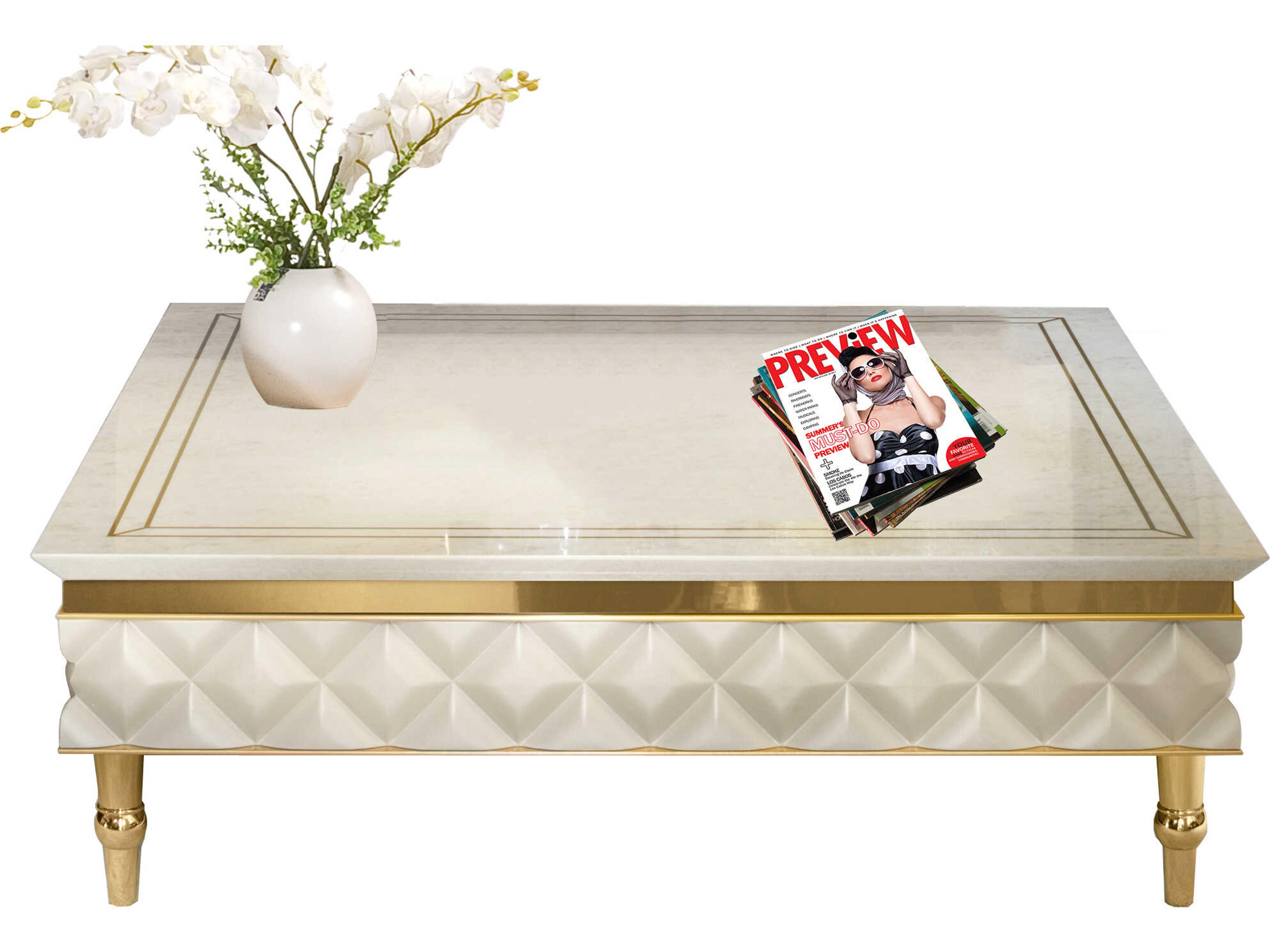 Lux-809 Rectangular Glass Coffee Table
