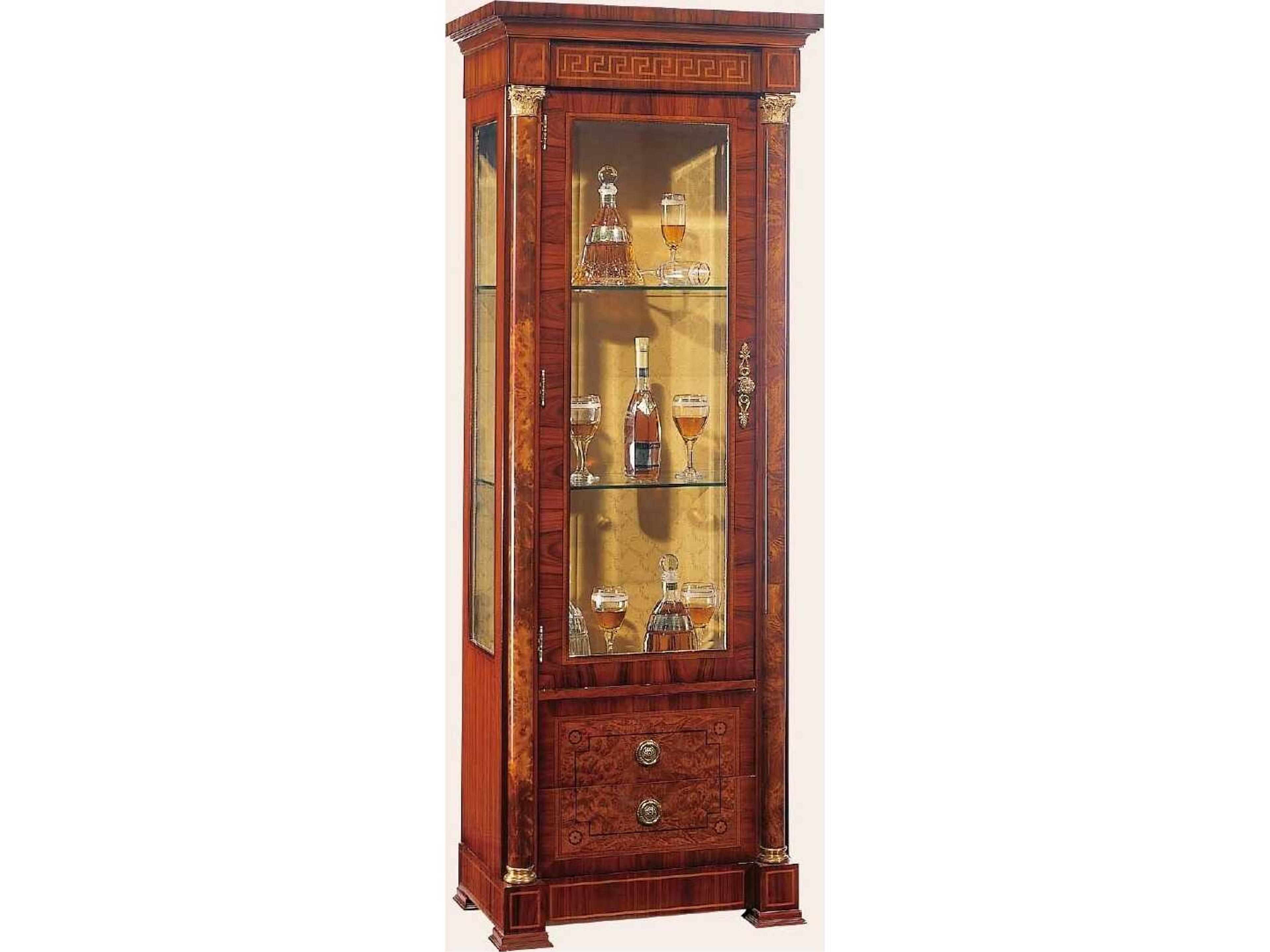 Op-651 Walnut Wood Display Cabinet