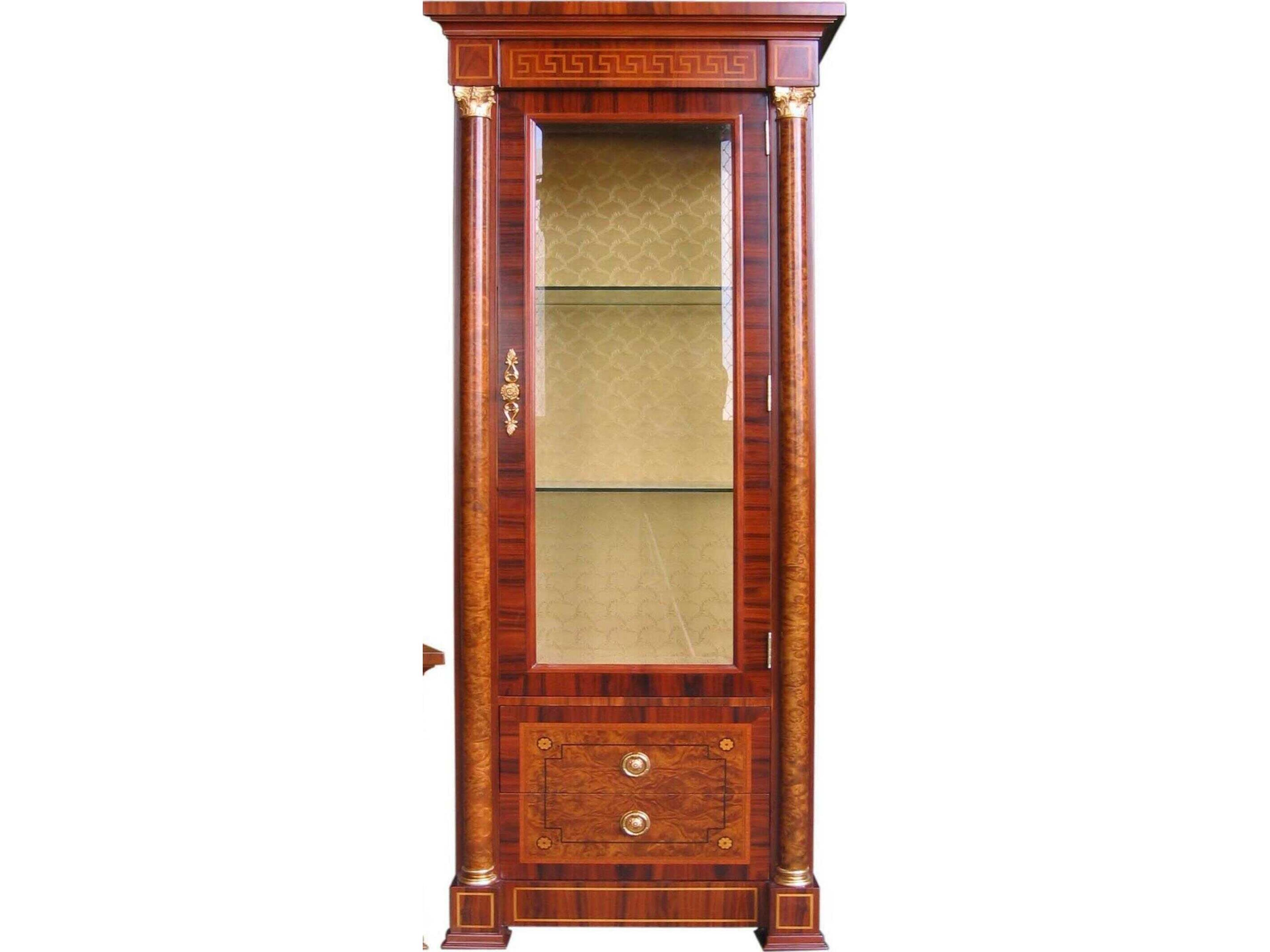 Op-651 Walnut Wood Display Cabinet