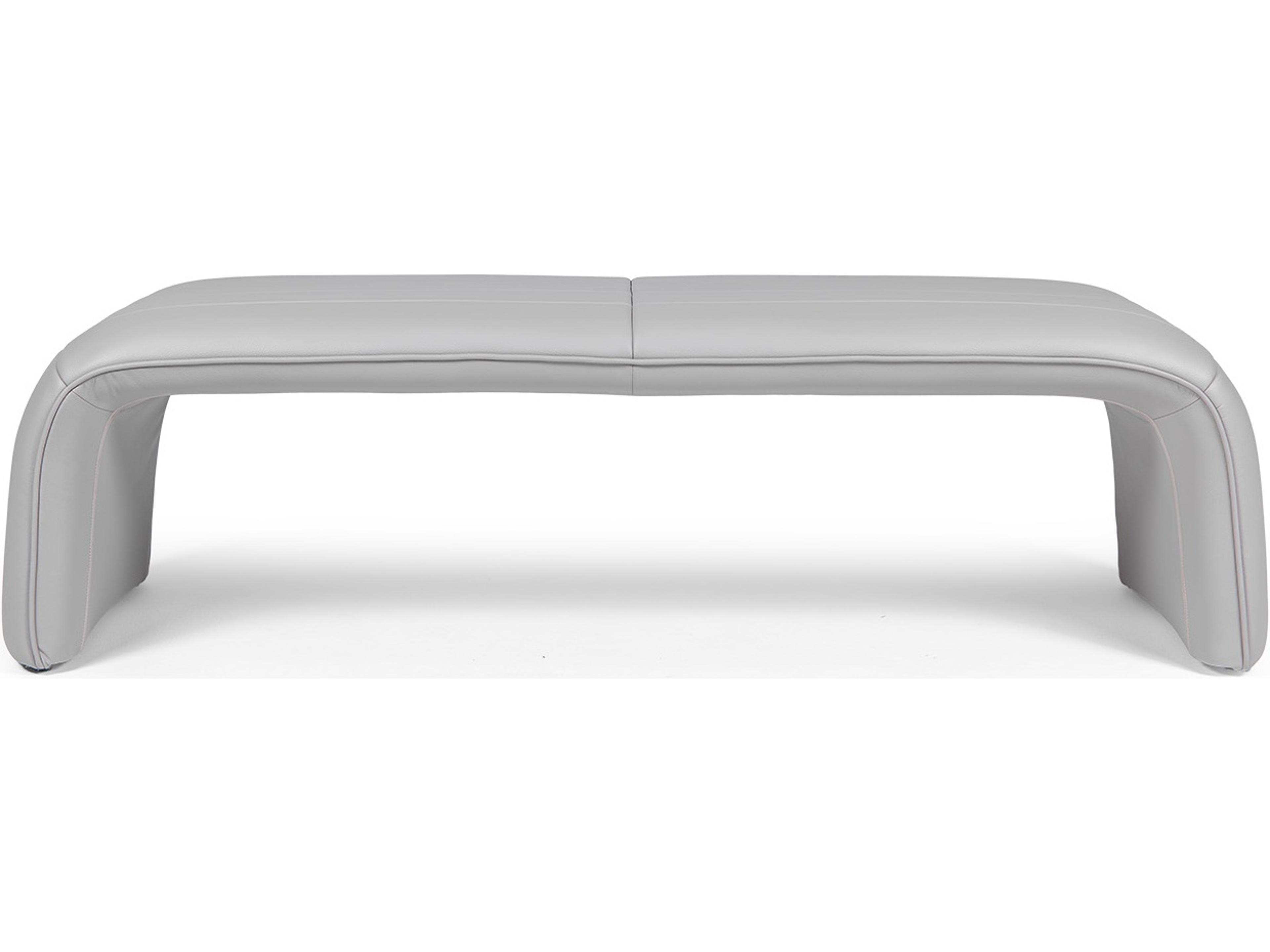 Stnde Gray Leather Accent Bench