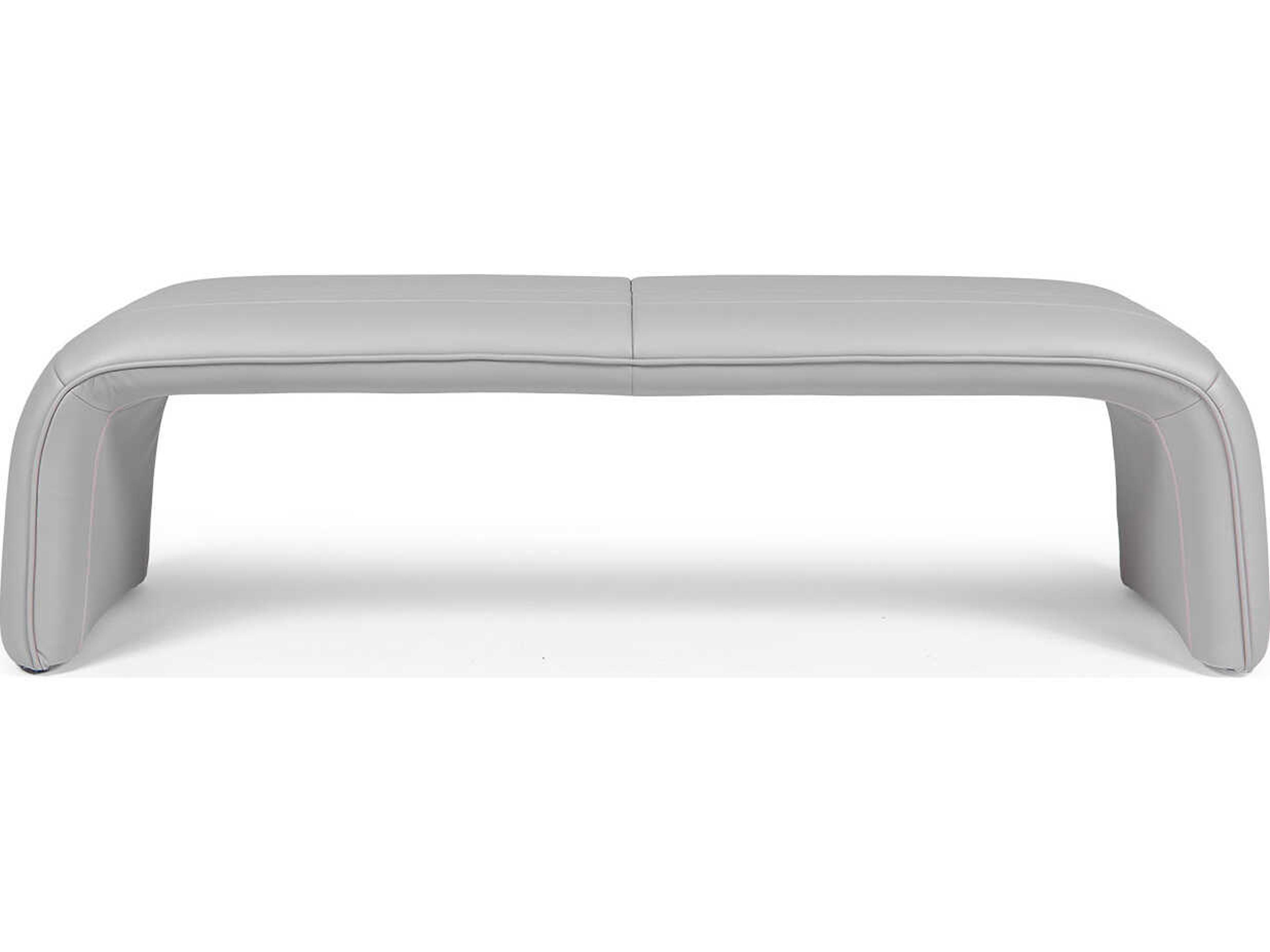 Infinity Furniture Import Stnde Gray Leather Accent Bench