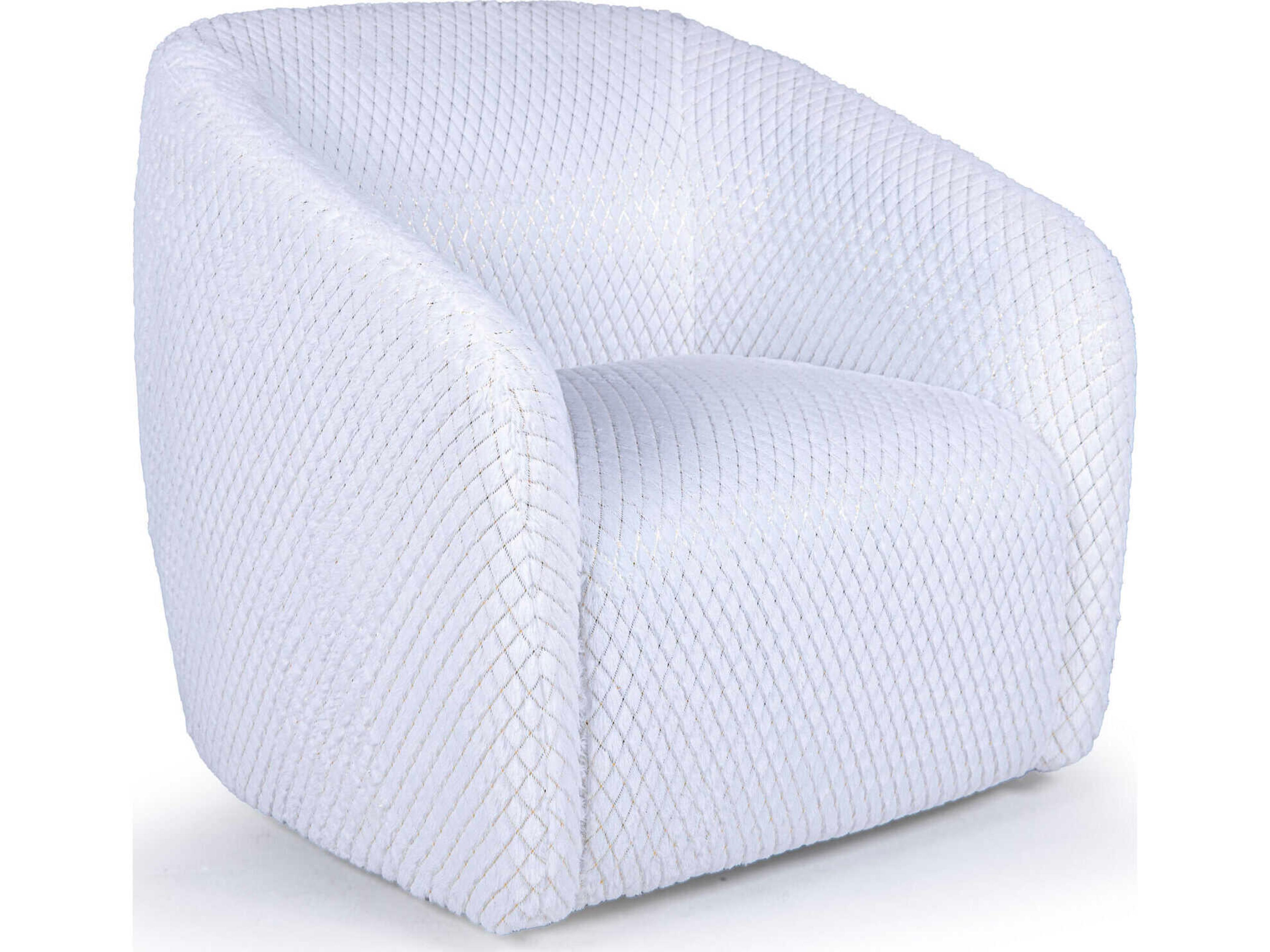 Stnde Swivel White Accent Chair