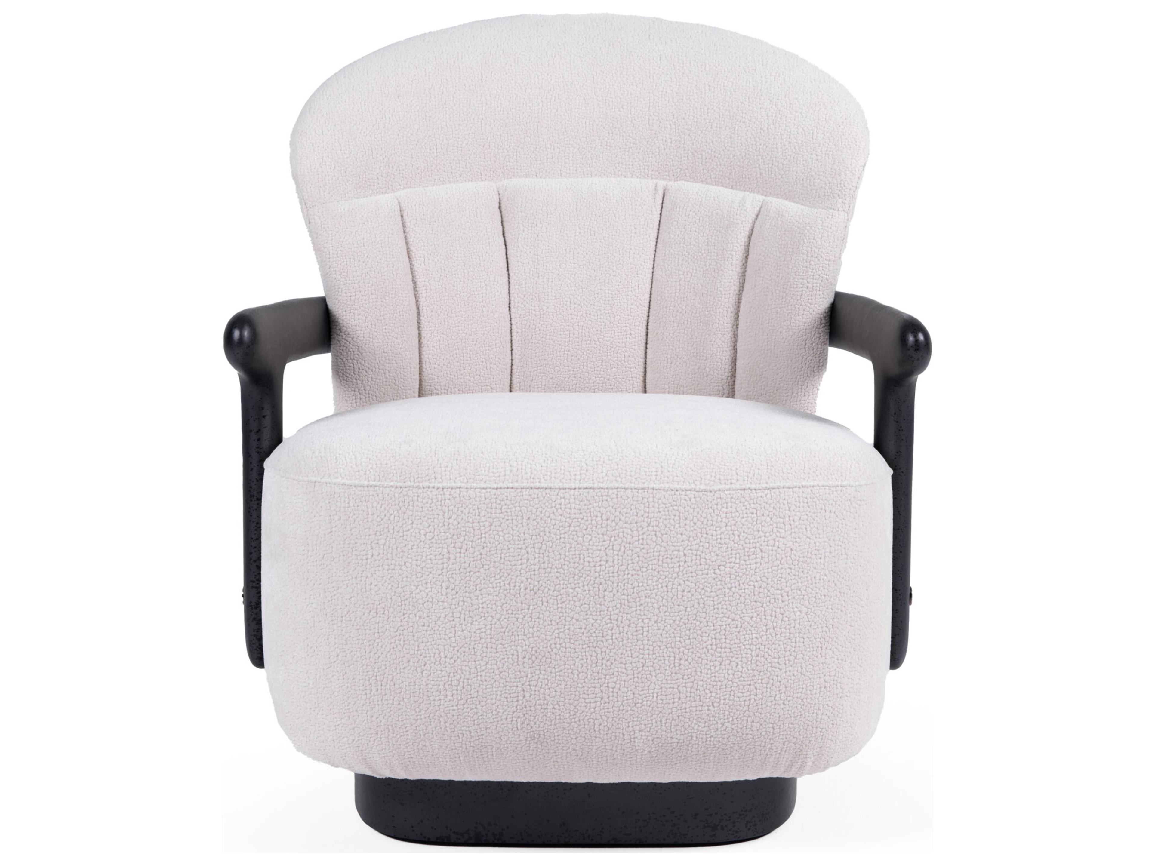Stnde Swivel White Accent Chair