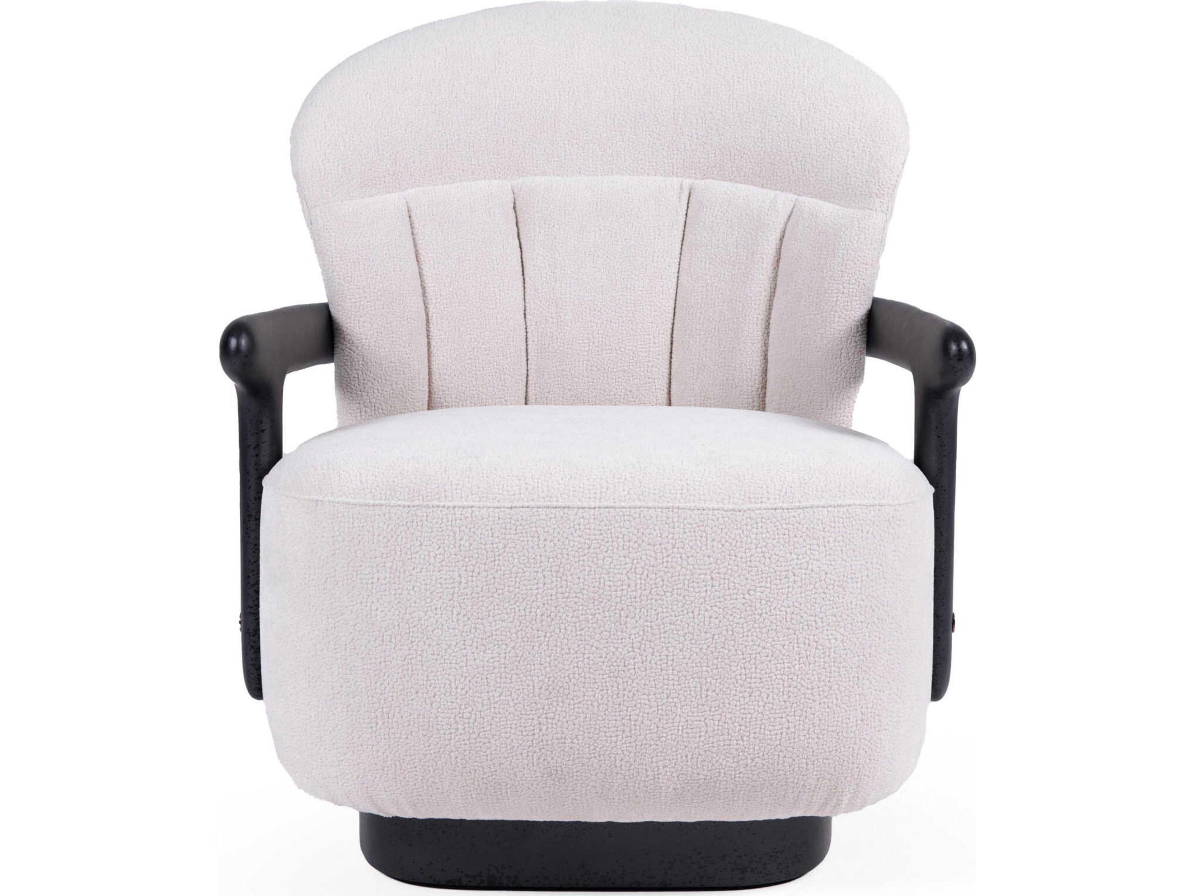 Infinity Furniture Import Stnde Swivel White Accent Chair