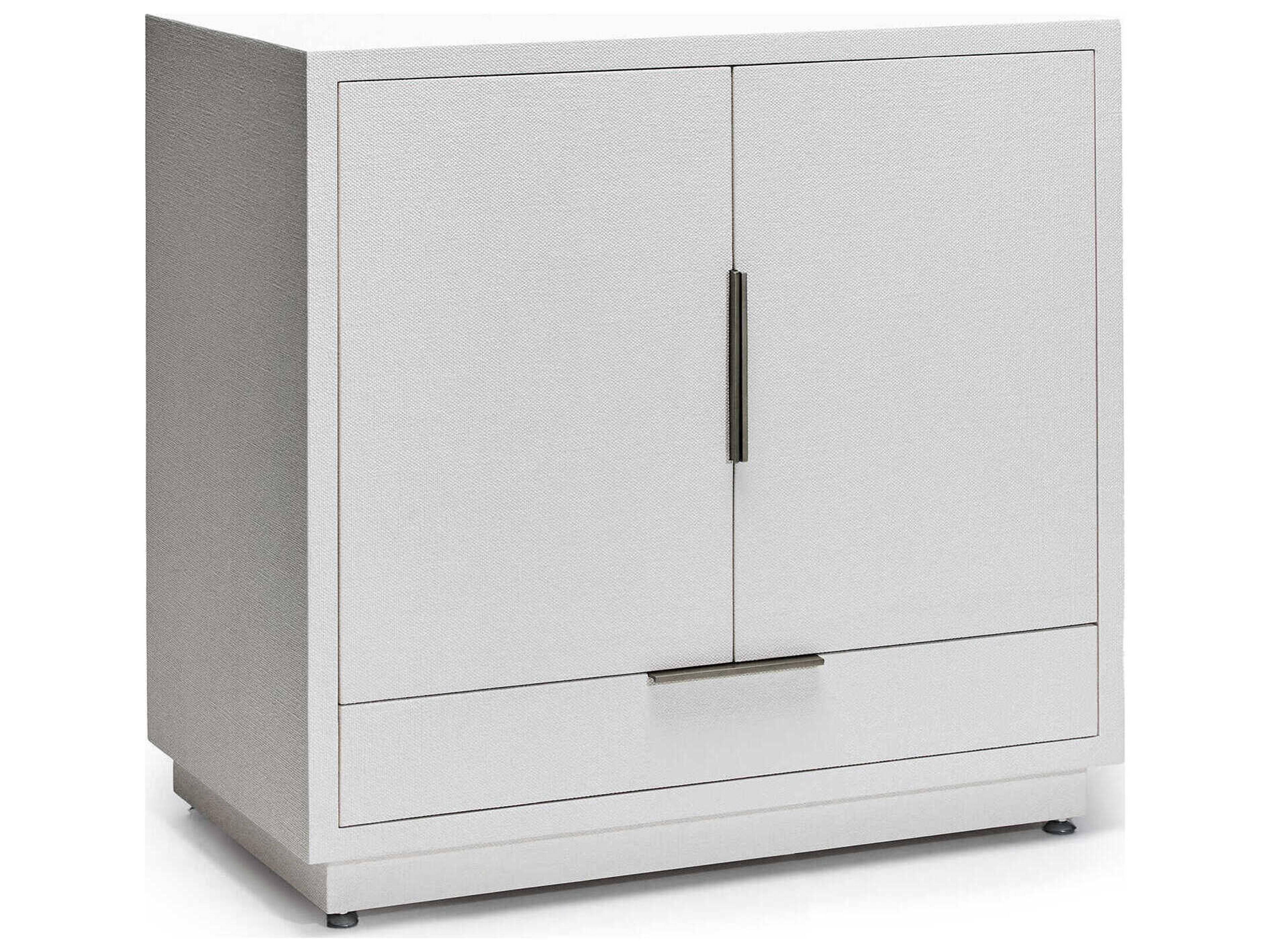 Montaigne Natural White Antique Brass Bar Cabinet