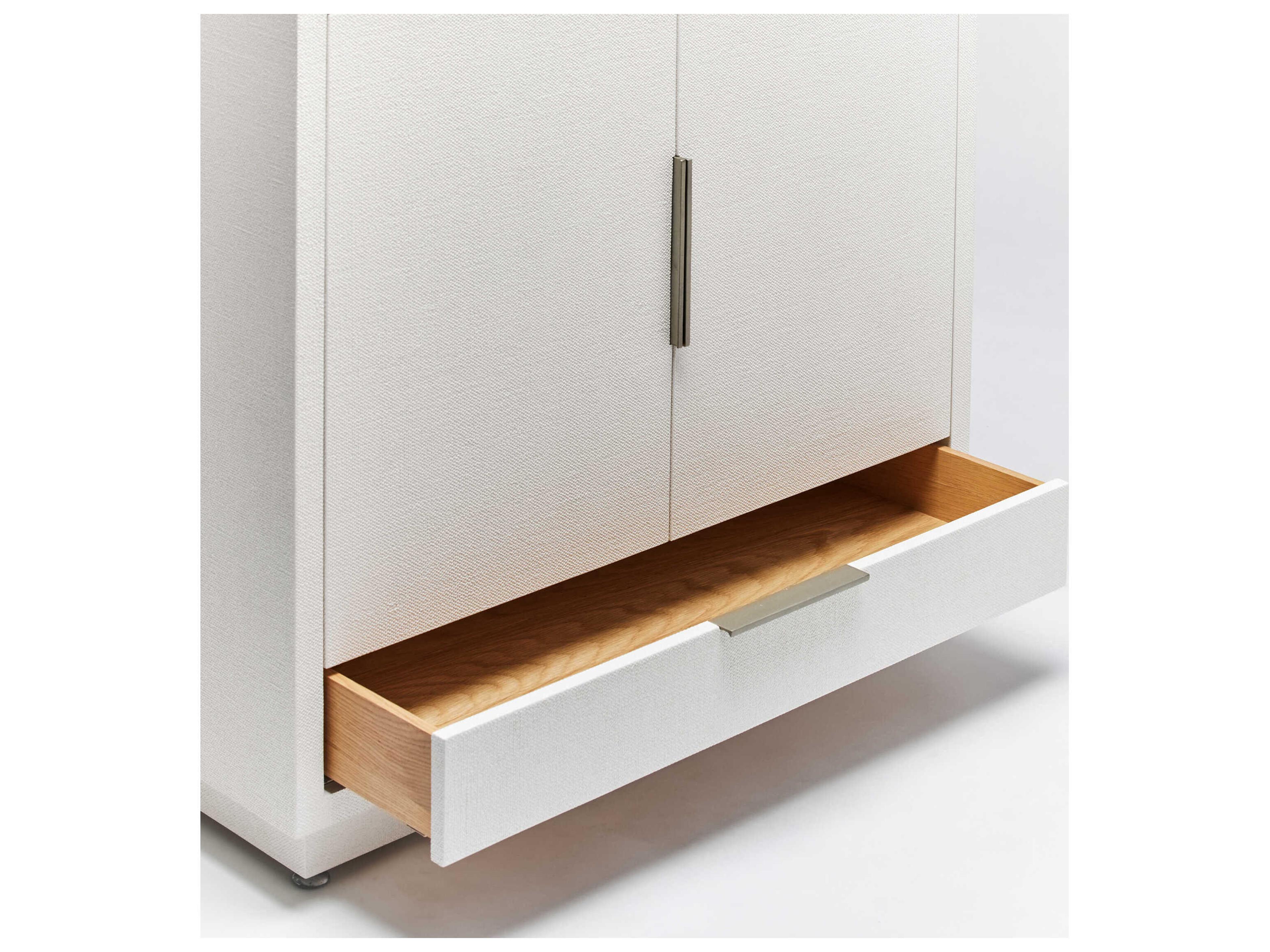 Interlude Home Montaigne Natural White Antique Brass Bar Cabinet