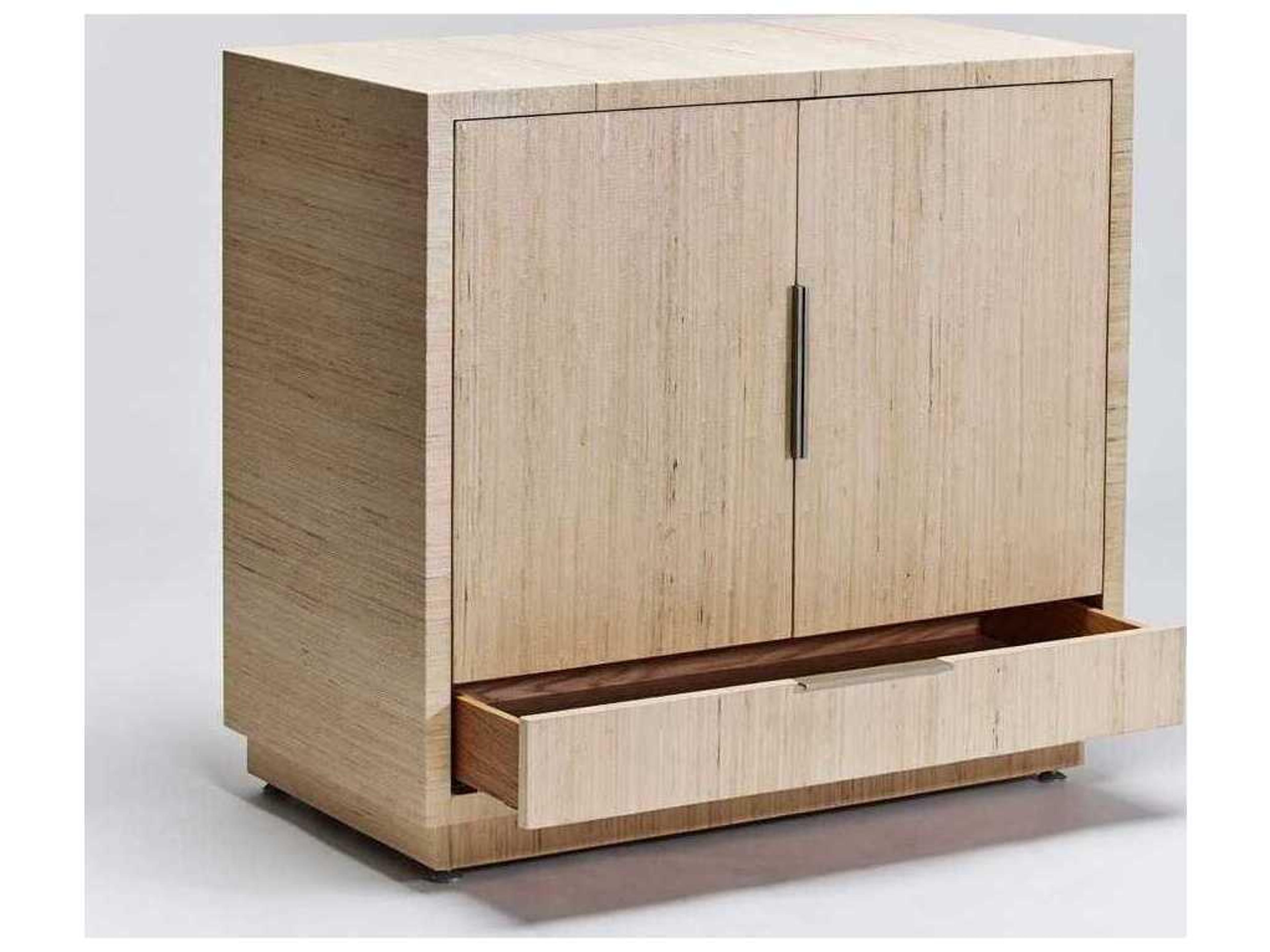 Interlude Home Montaigne Natural Champagne Silver Bar Cabinet