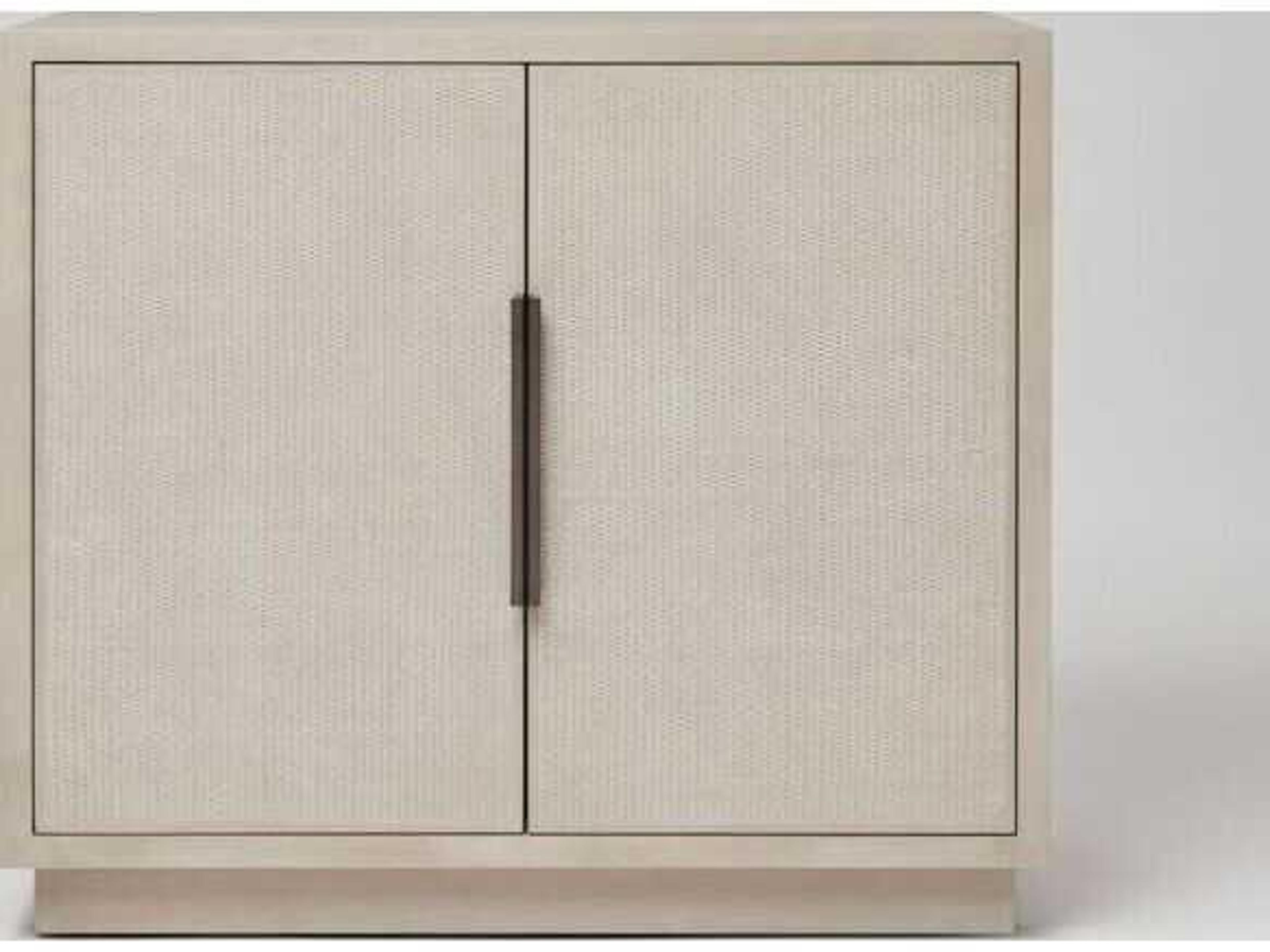 Interlude Home Holmes Natural Oak Wood Cliffside Vintage Bronze Bar Cabinet