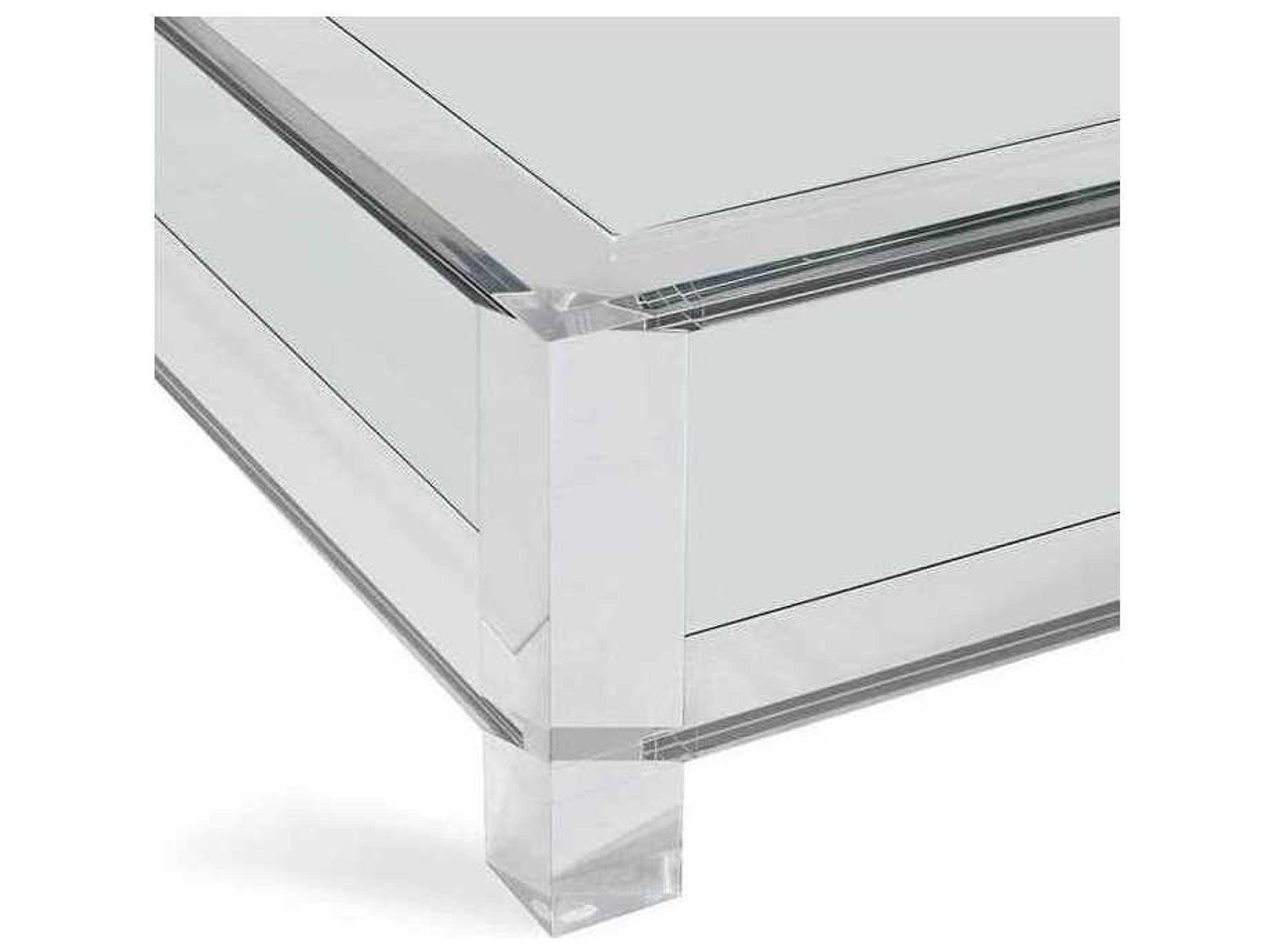 Interlude Home Square Clear Glass Coffee Table