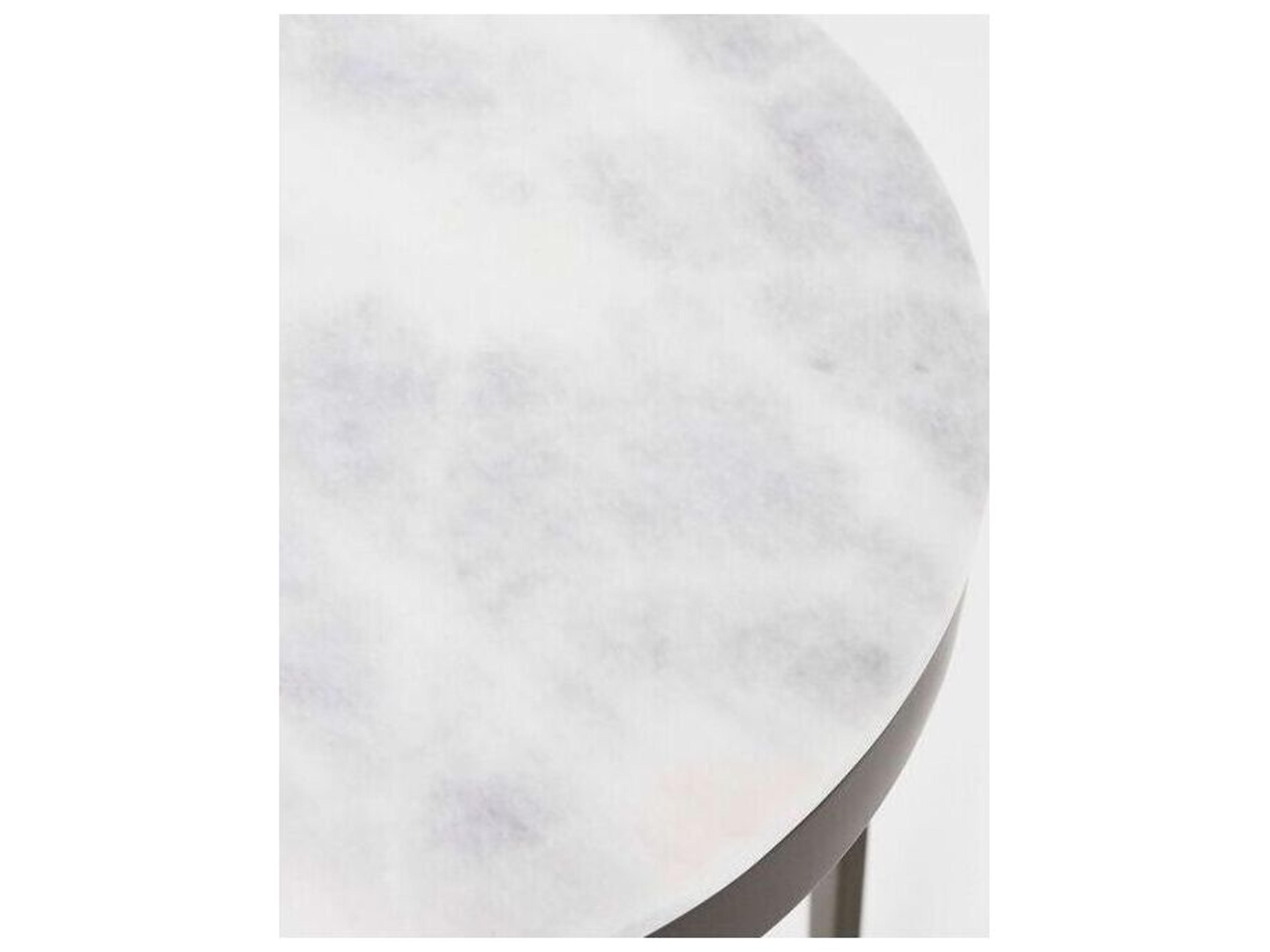 Interlude Home Camilla Round Marble Antique Bronze Ice Jade End Table