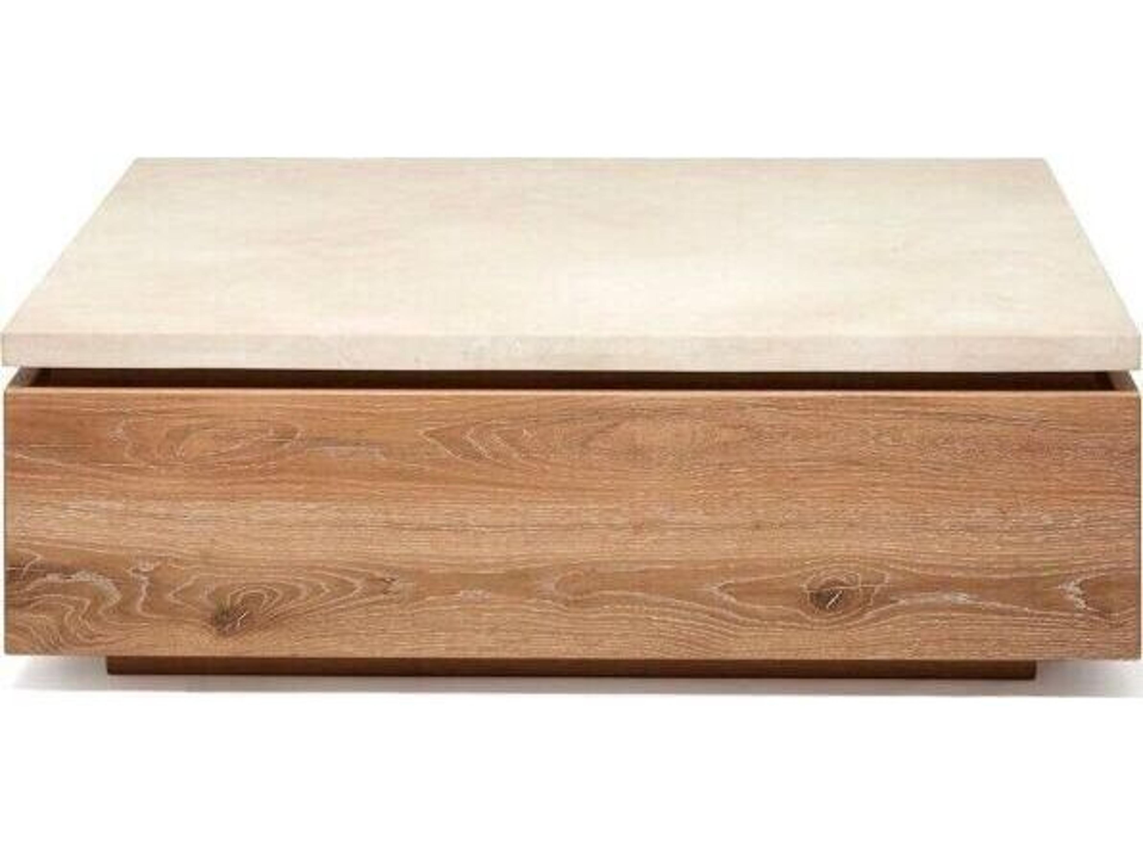 Interlude Home Branford Square Marble Saddle Honey Coffee Table