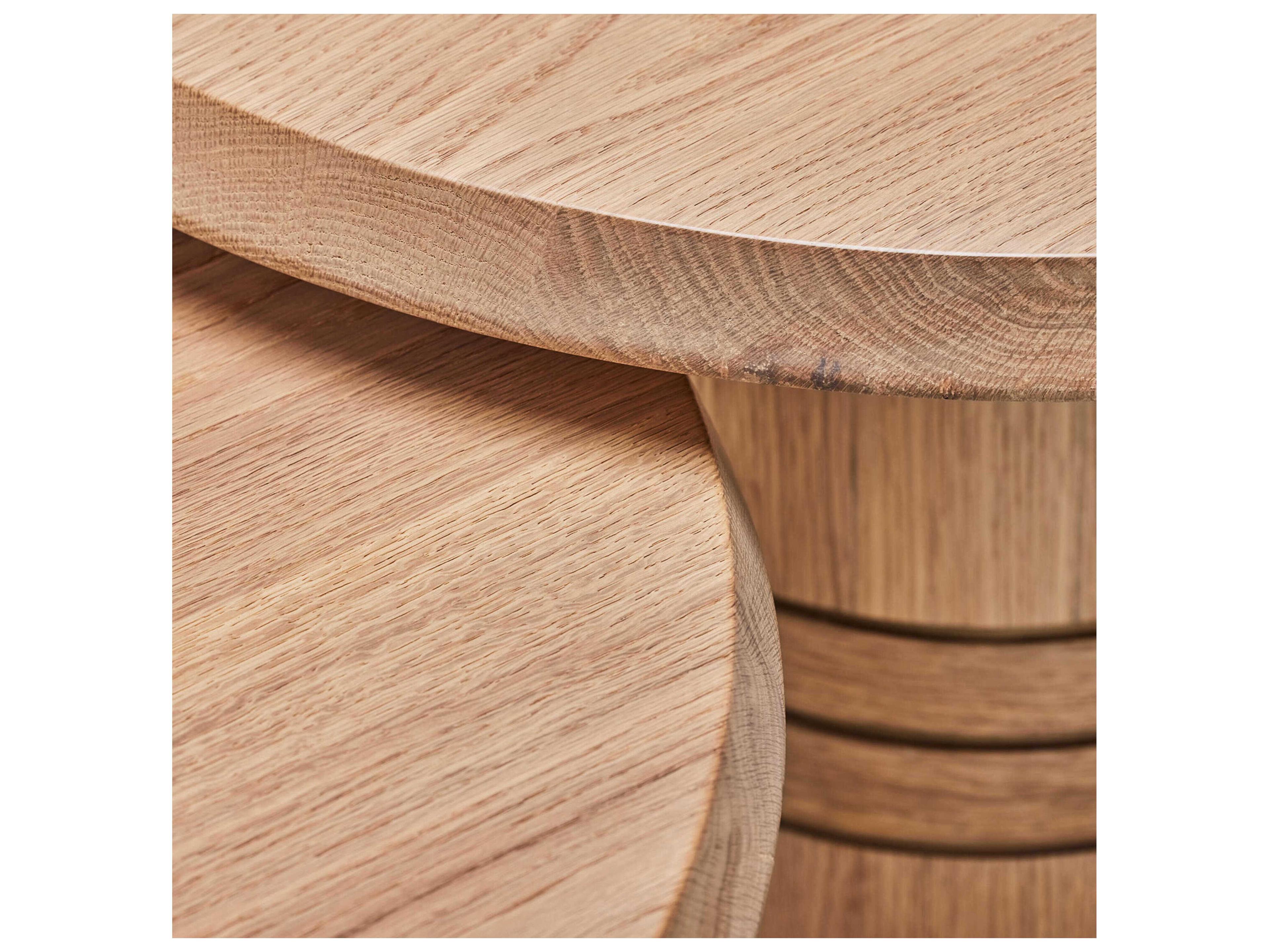 Interlude Home Hunt Bunching Round Wood Simply Natural Classic Bronze Coffee Tables