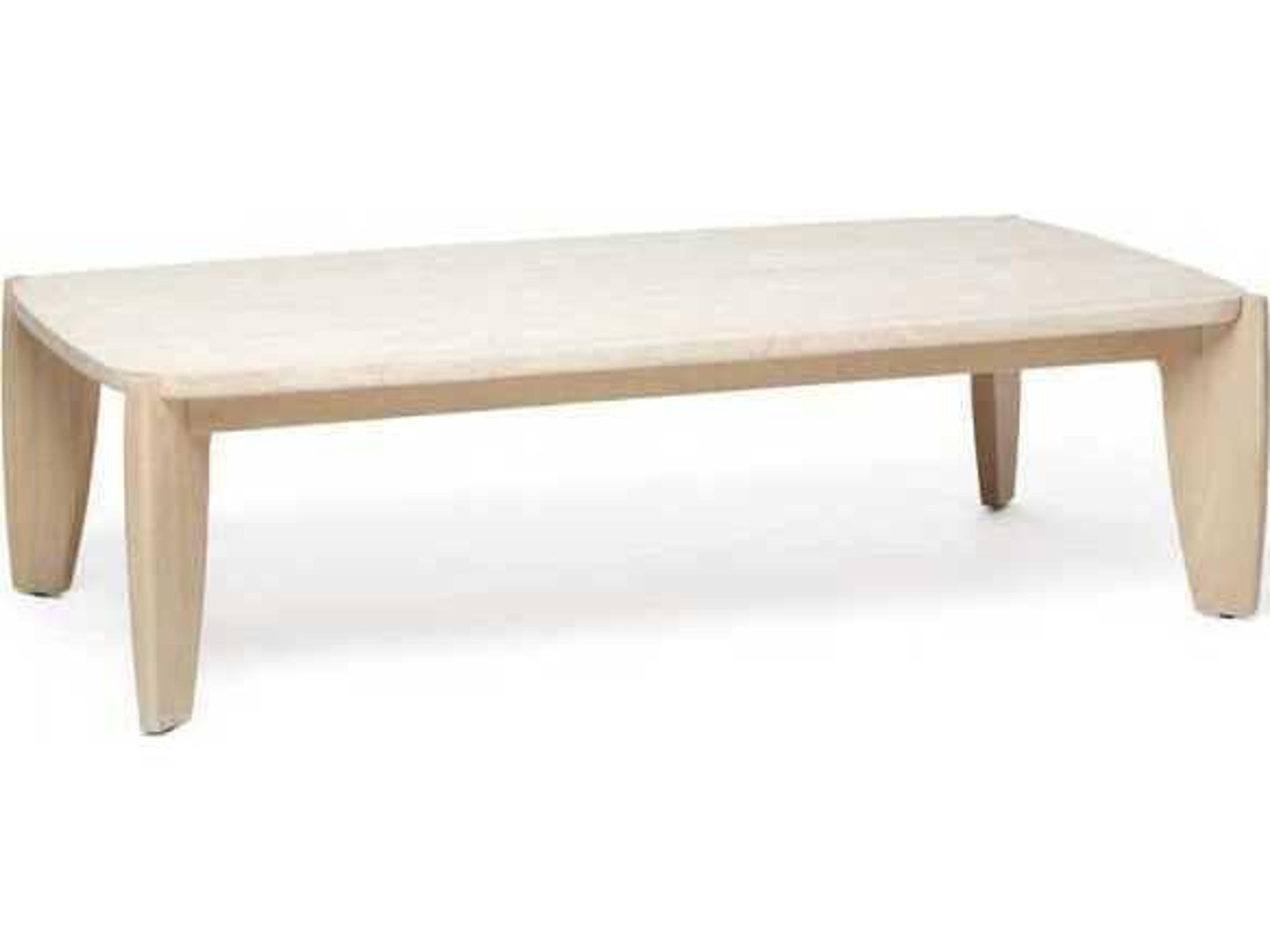 Rocco Rectangular Stone Raw Travertine Saddle Coffee Table
